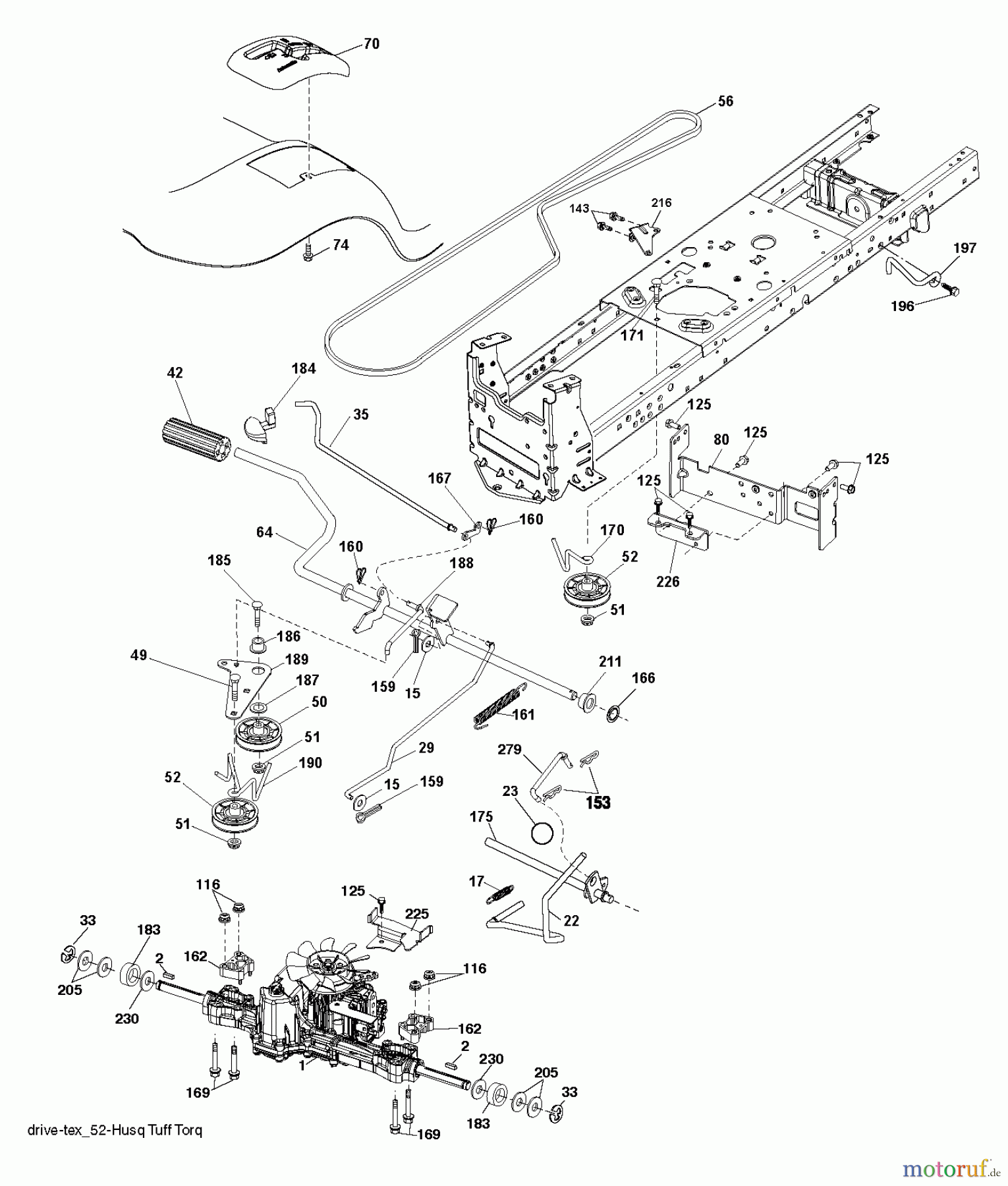 Jonsered Rasen und Garten Traktoren LT2218 A2 (96041003900) - Jonsered Lawn & Garden Tractor (2007-04) DRIVE