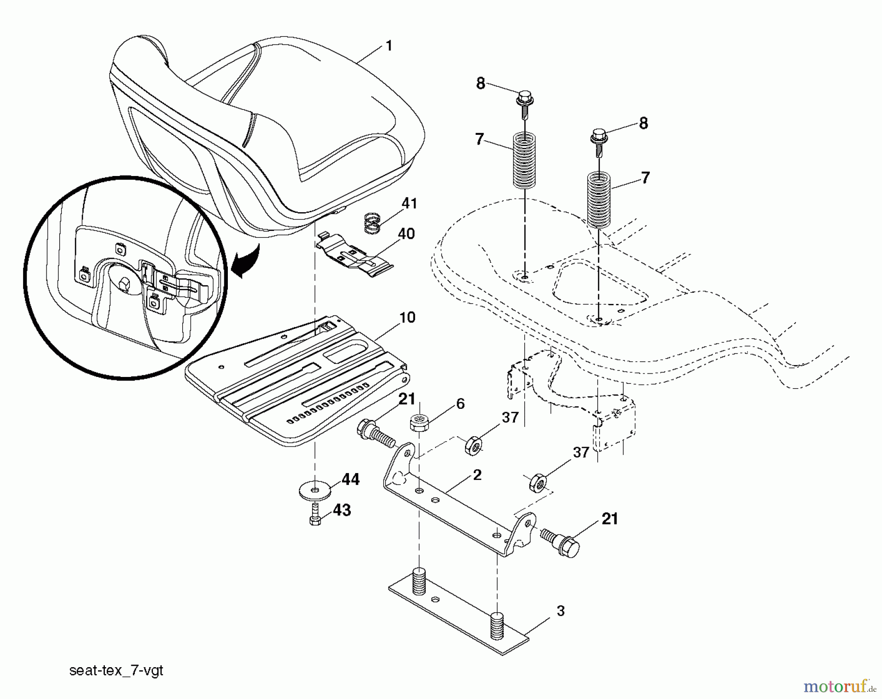  Jonsered Rasen  und Garten Traktoren LT2218 A2 (96041003900) - Jonsered Lawn & Garden Tractor (2007-04) SEAT