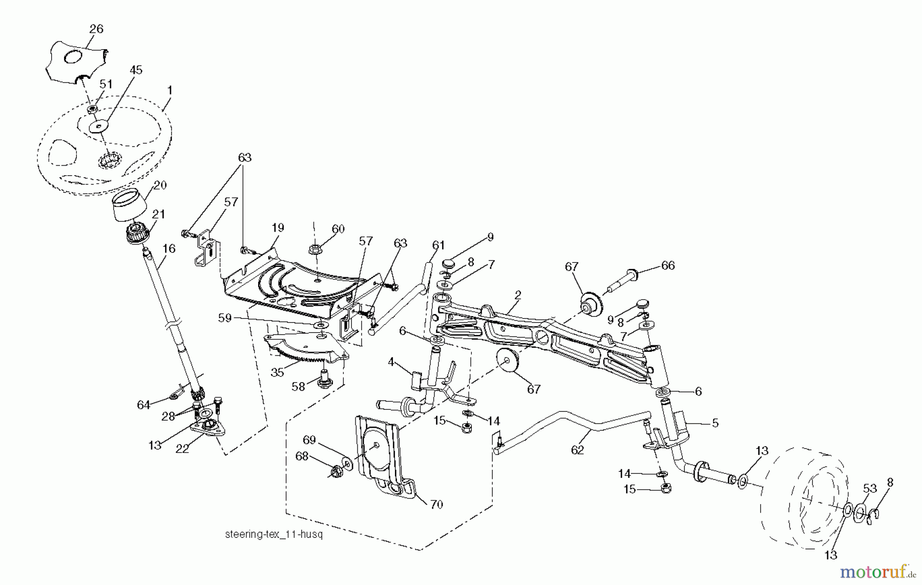 Jonsered Rasen und Garten Traktoren LT2218 A2 (96041003900) - Jonsered Lawn & Garden Tractor (2007-04) STEERING