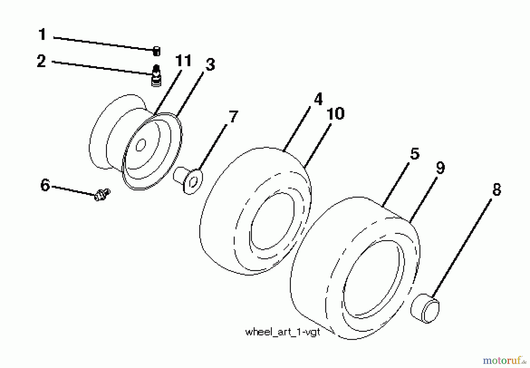 Jonsered Rasen und Garten Traktoren LT2218 A2 (96041003900) - Jonsered Lawn & Garden Tractor (2007-04) WHEELS TIRES