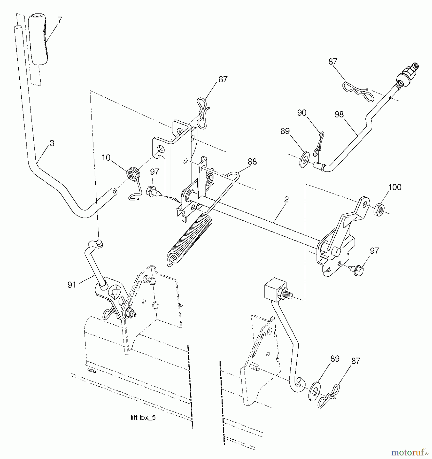  Jonsered Rasen  und Garten Traktoren LT2218 A2 (96041003902) - Jonsered Lawn & Garden Tractor (2008-02) MOWER LIFT / DECK LIFT