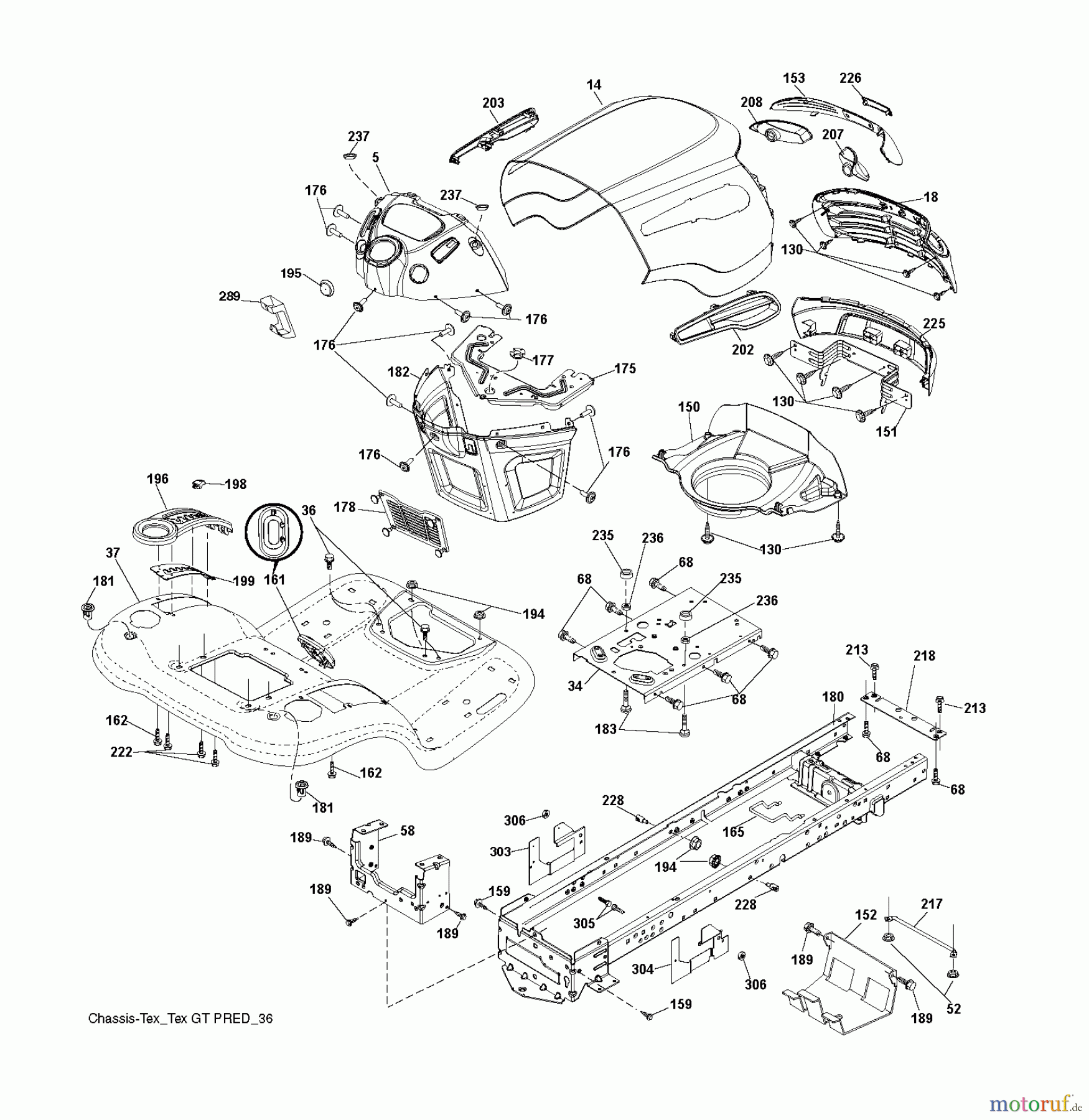  Jonsered Rasen  und Garten Traktoren LT2218 A2 (96041010900) - Jonsered Lawn & Garden Tractor (2009-02) CHASSIS ENCLOSURES