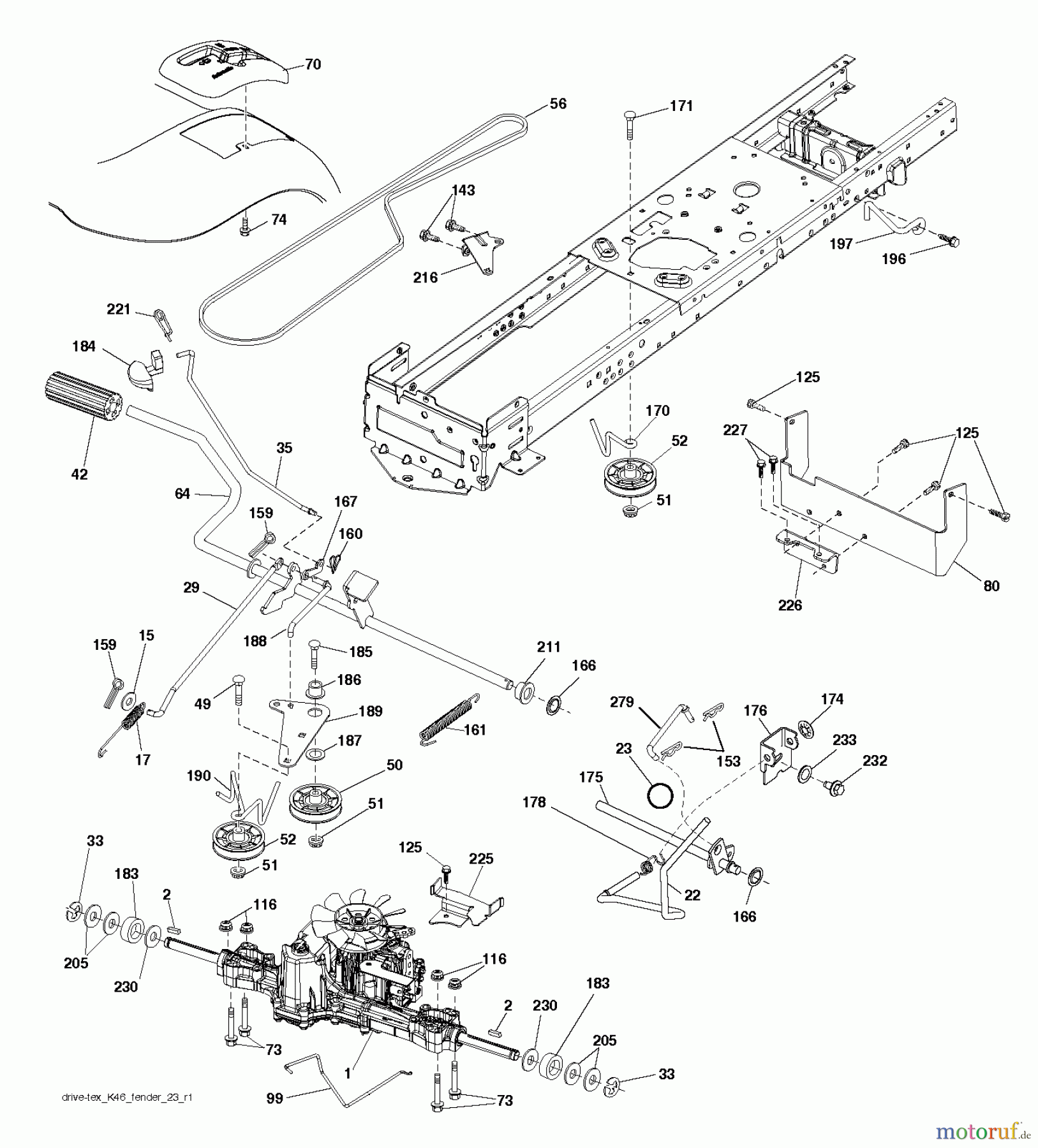 Jonsered Rasen und Garten Traktoren LT2218 A2 (96041010901) - Jonsered Lawn & Garden Tractor (2010-02) DRIVE