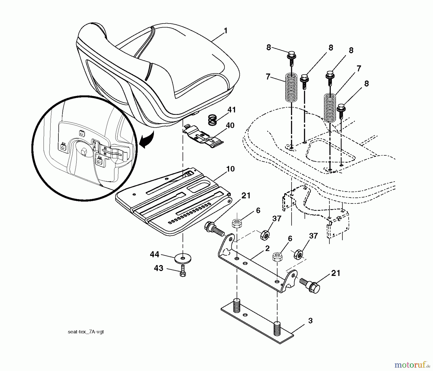  Jonsered Rasen  und Garten Traktoren LT2218 A2 (96041010901) - Jonsered Lawn & Garden Tractor (2010-02) SEAT