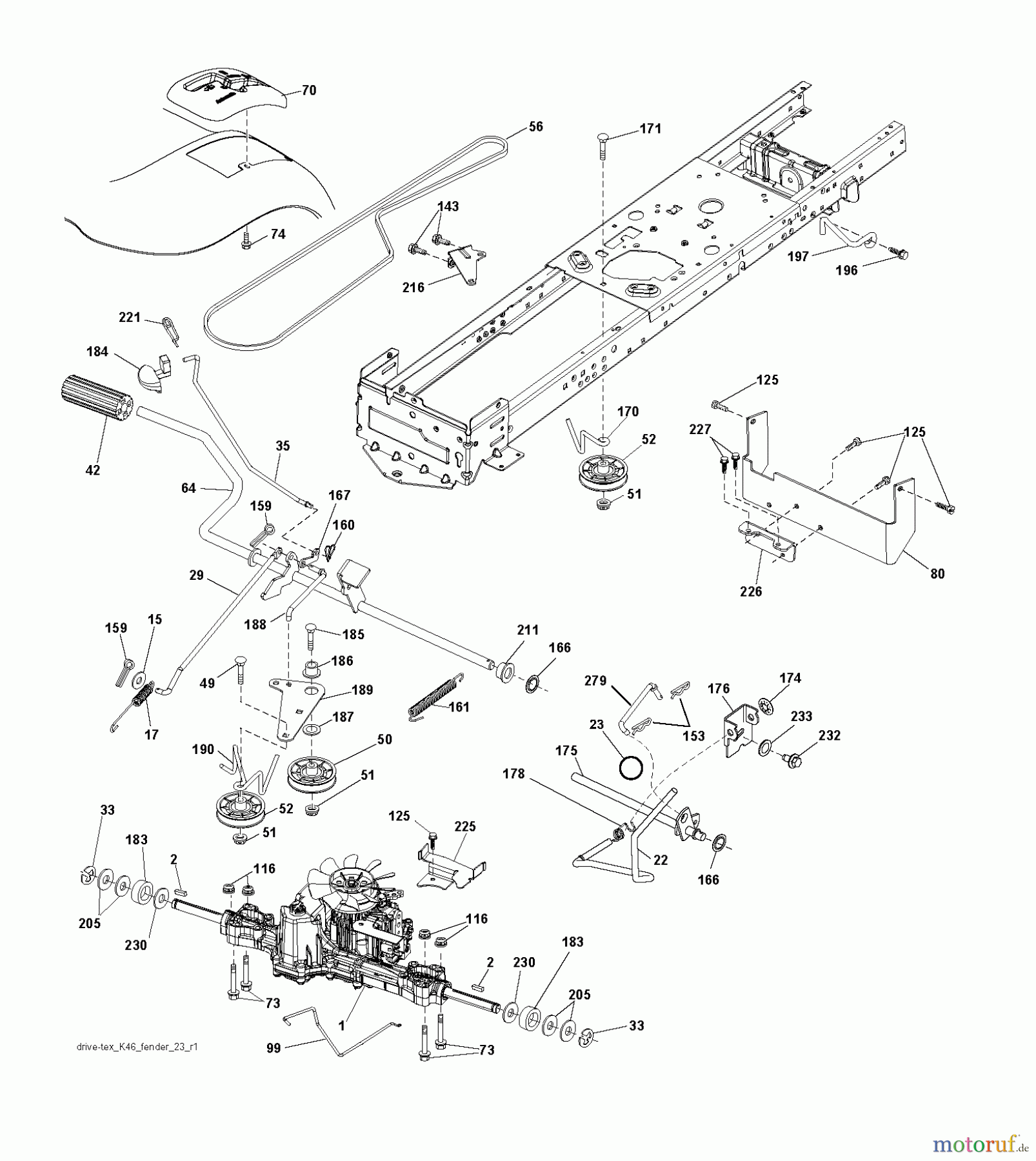 Jonsered Rasen und Garten Traktoren LT2218 A2 (96041010902) - Jonsered Lawn & Garden Tractor (2010-11) DRIVE