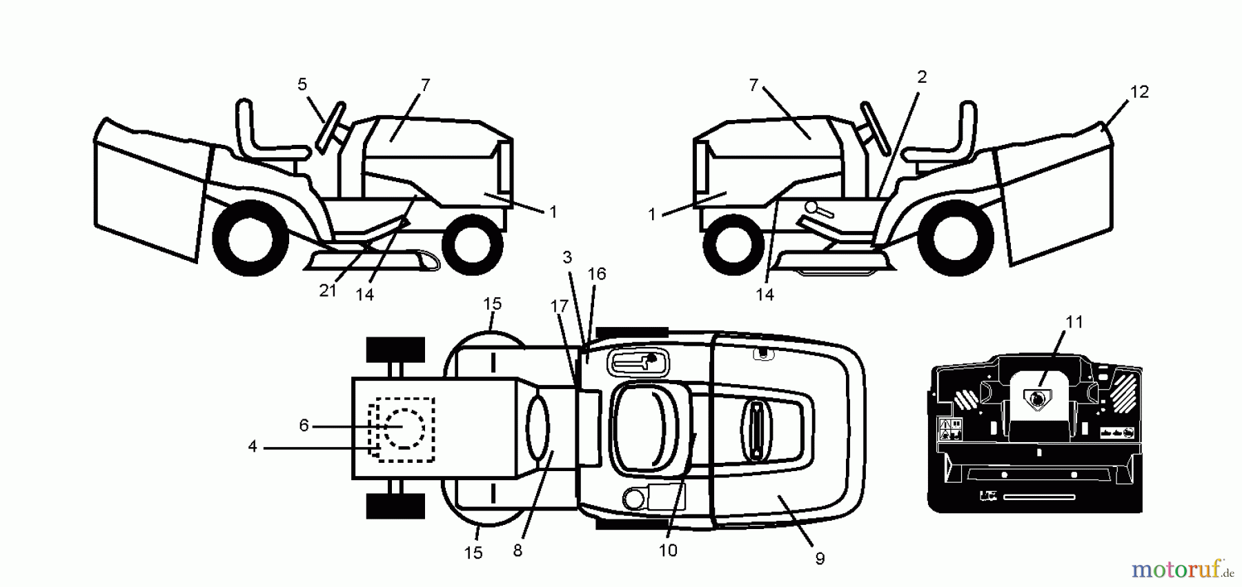 Jonsered Rasen und Garten Traktoren LT2218 CMA (96061021900) - Jonsered Lawn & Garden Tractor (2010-02) DECALS