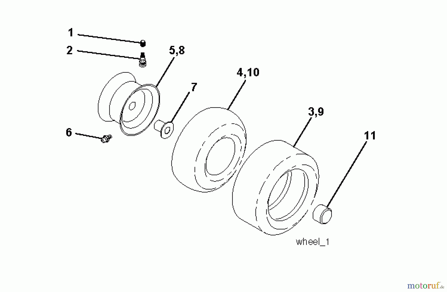 Jonsered Rasen und Garten Traktoren LT2218 CMA (96061021900) - Jonsered Lawn & Garden Tractor (2010-02) WHEELS TIRES