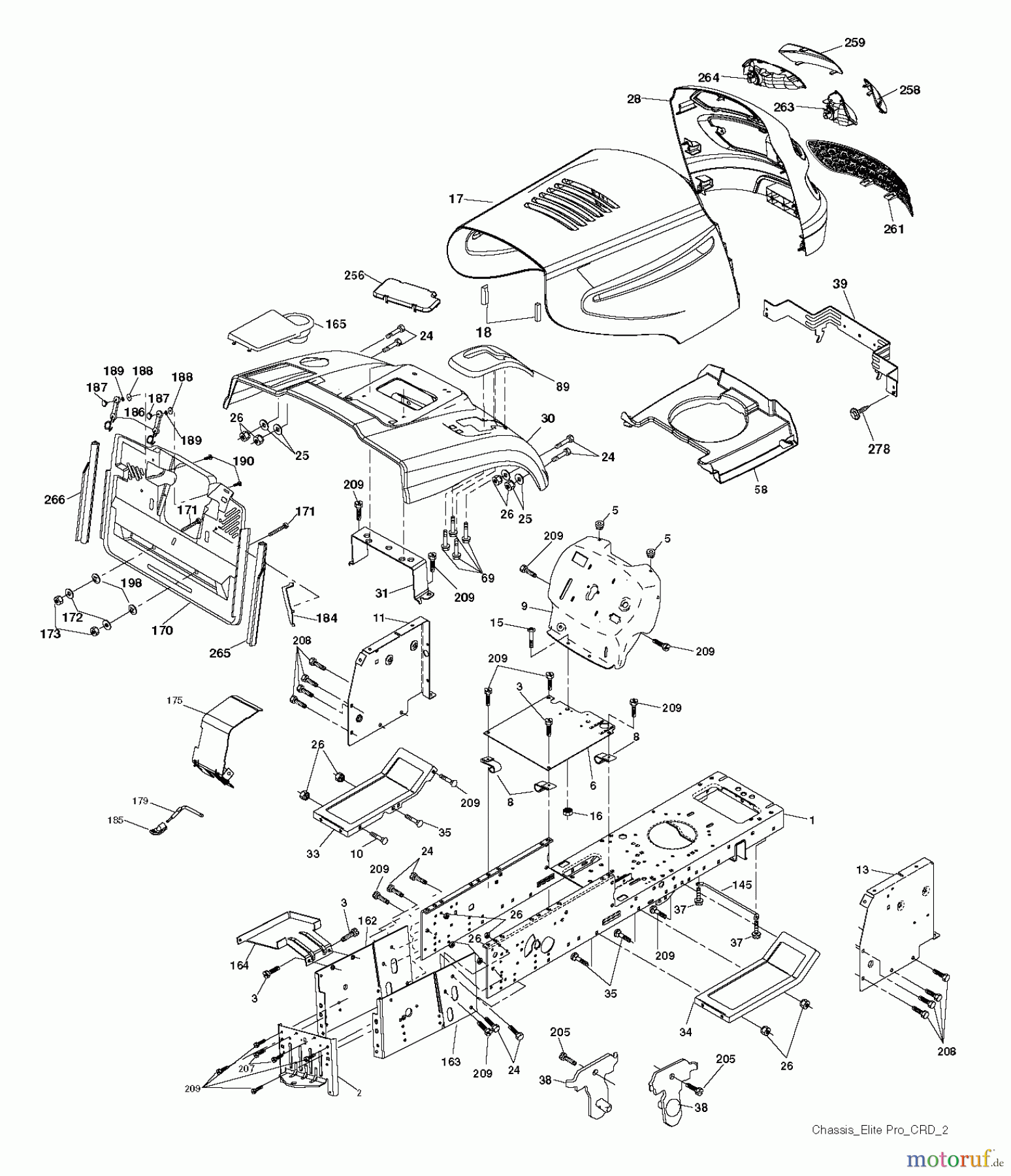 Jonsered Rasen und Garten Traktoren LT2218 CMA (96061021901) - Jonsered Lawn & Garden Tractor (2010-02) CHASSIS ENCLOSURES