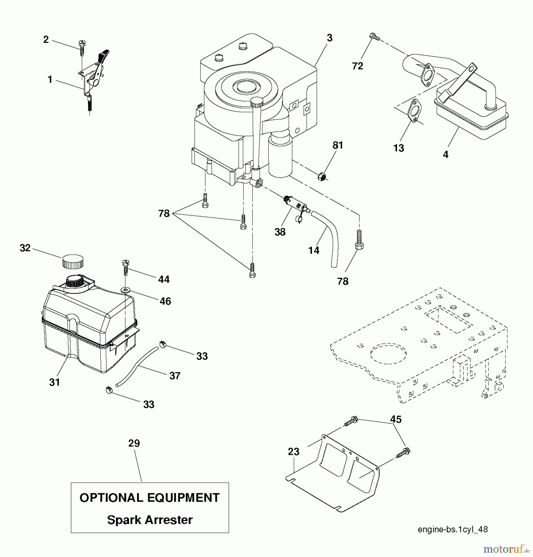 Jonsered Rasen und Garten Traktoren LT2218 CMA (96061021901) - Jonsered Lawn & Garden Tractor (2010-02) ENGINE