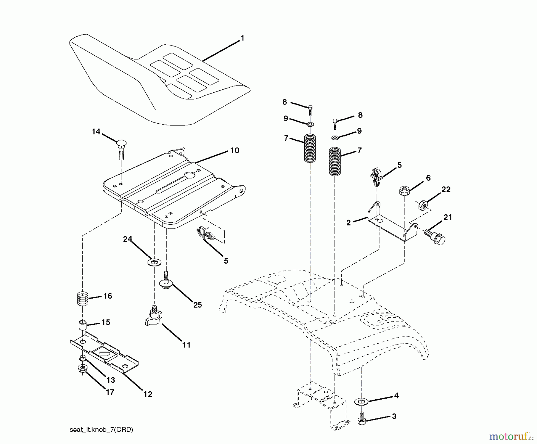 Jonsered Rasen und Garten Traktoren LT2218 CMA (96061021901) - Jonsered Lawn & Garden Tractor (2010-02) SEAT