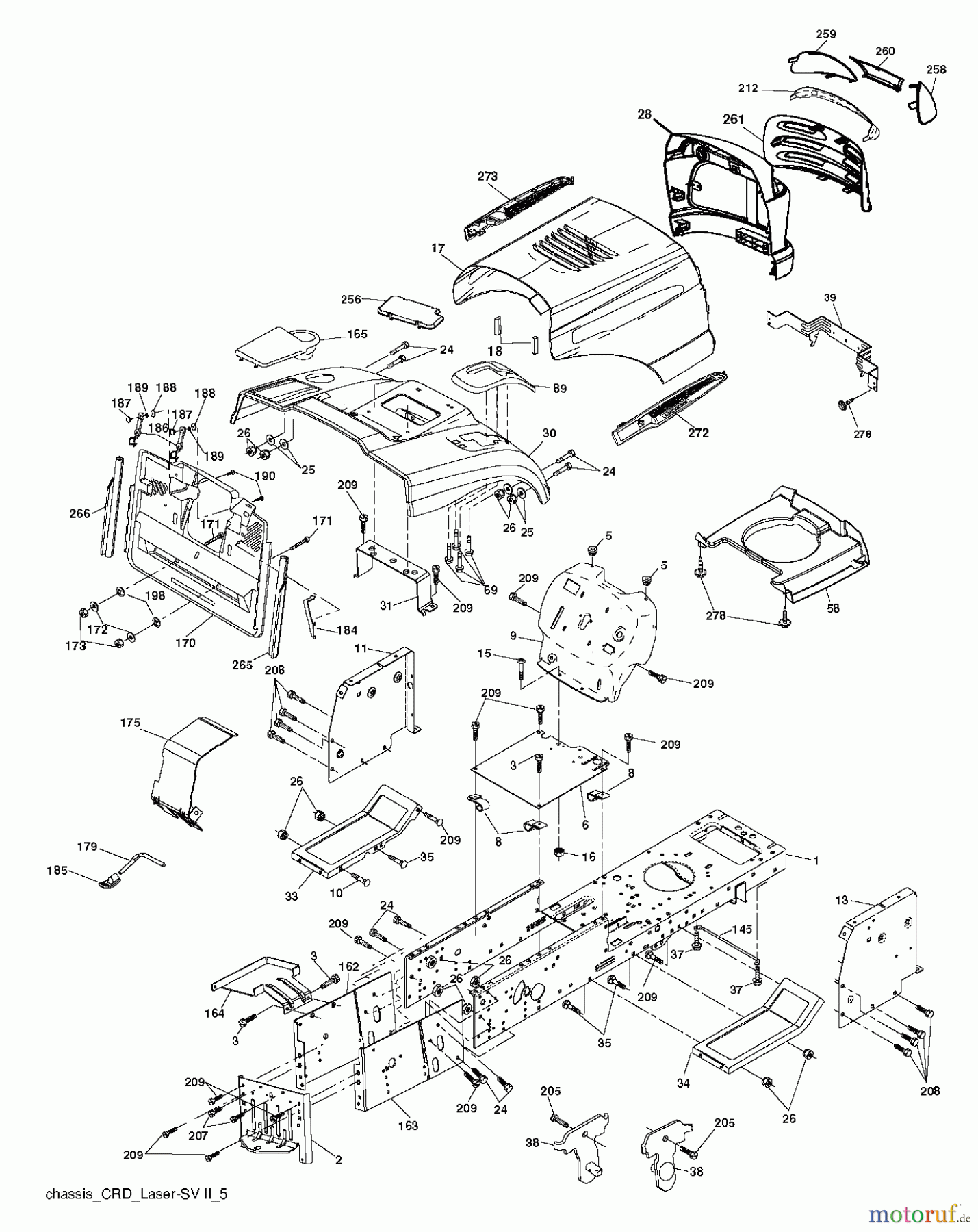  Jonsered Rasen  und Garten Traktoren LT2218 CMA (96061021902) - Jonsered Lawn & Garden Tractor (2010-02) CHASSIS ENCLOSURES