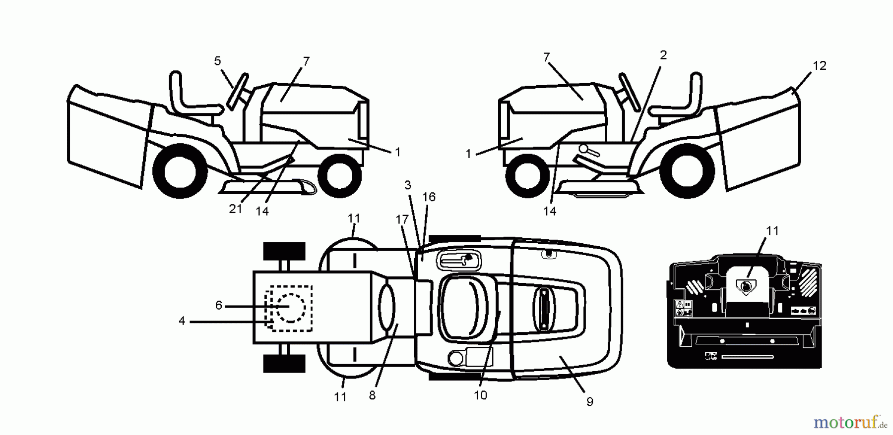 Jonsered Rasen und Garten Traktoren LT2218 CMA (96061021902) - Jonsered Lawn & Garden Tractor (2010-02) DECALS