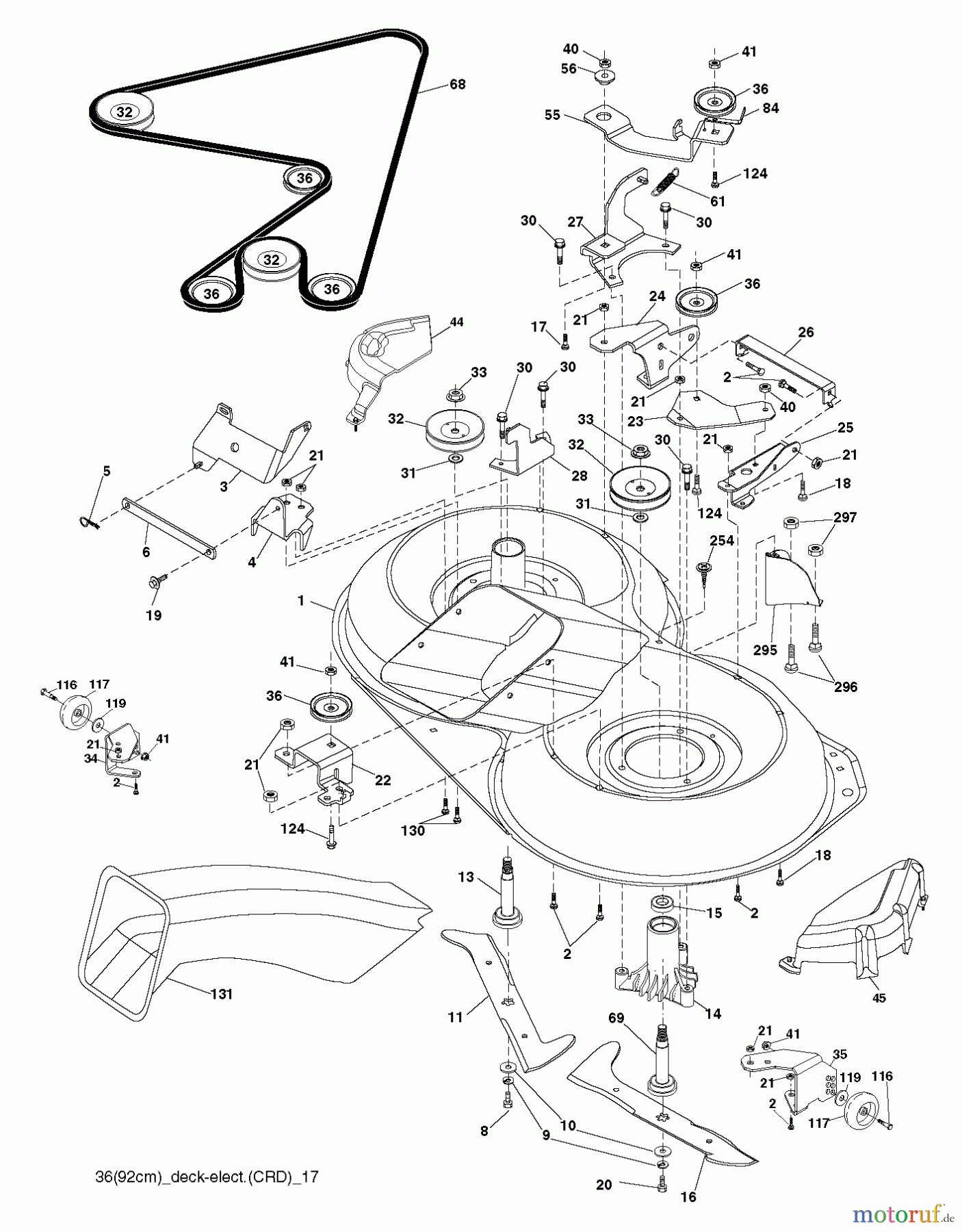  Jonsered Rasen  und Garten Traktoren LT2218 CMA (96061021902) - Jonsered Lawn & Garden Tractor (2010-02) MOWER DECK / CUTTING DECK