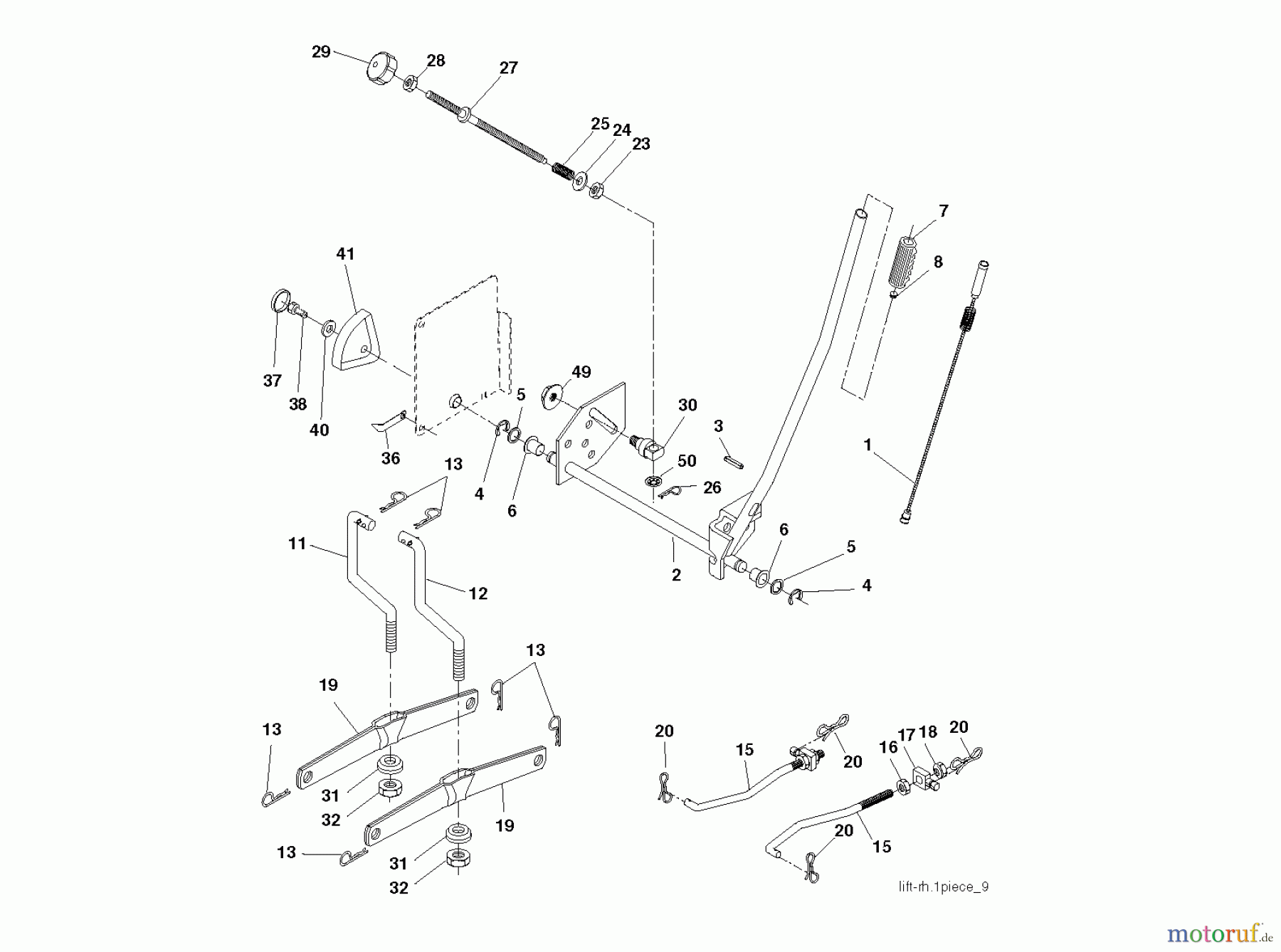 Jonsered Rasen und Garten Traktoren LT2218 CMA (96061021902) - Jonsered Lawn & Garden Tractor (2010-02) MOWER LIFT / DECK LIFT