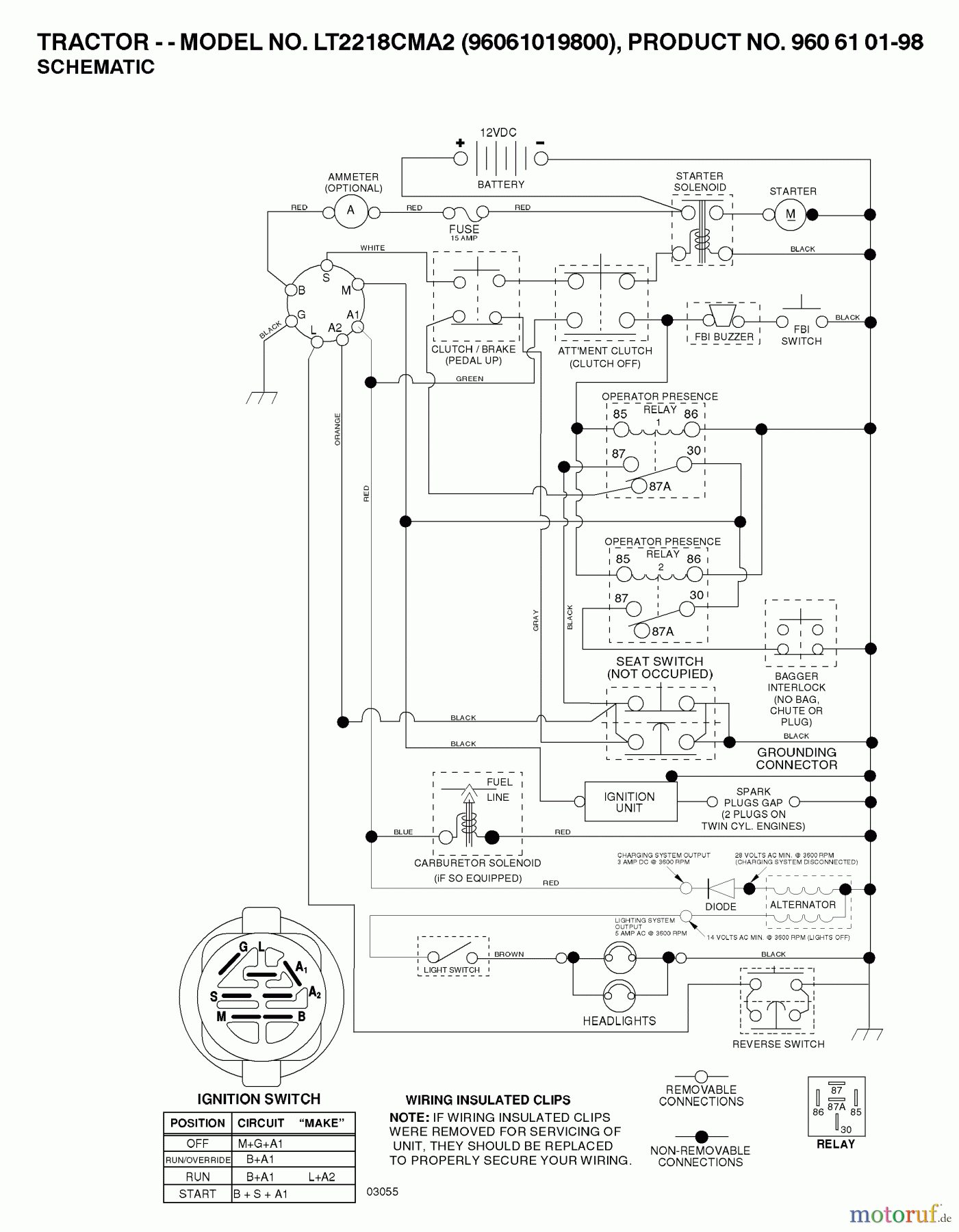 Jonsered Rasen und Garten Traktoren LT2218 CMA2 (96061019800) - Jonsered Lawn & Garden Tractor (2007-04) SCHEMATIC