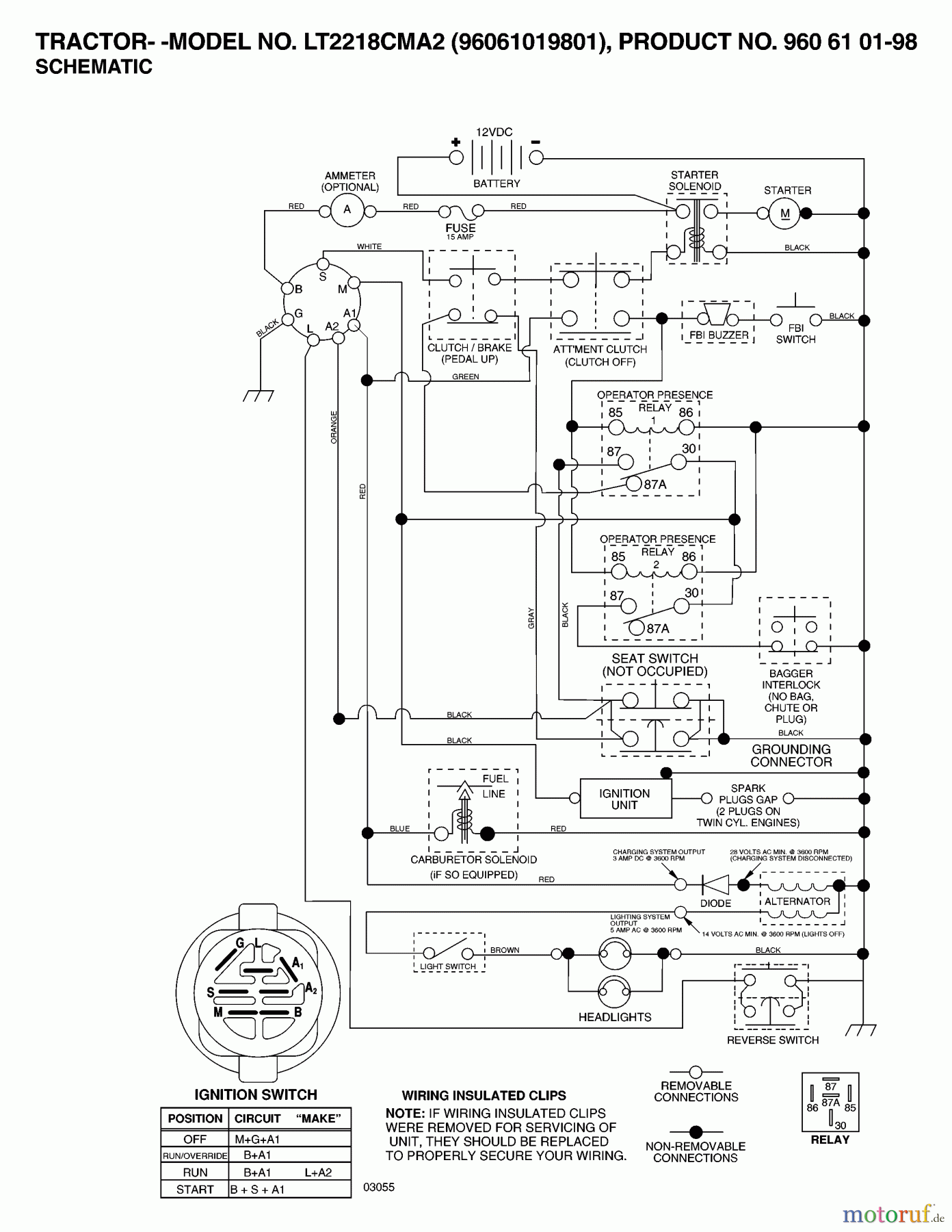 Jonsered Rasen und Garten Traktoren LT2218 CMA2 (96061019801) - Jonsered Lawn & Garden Tractor (2007-07) SCHEMATIC
