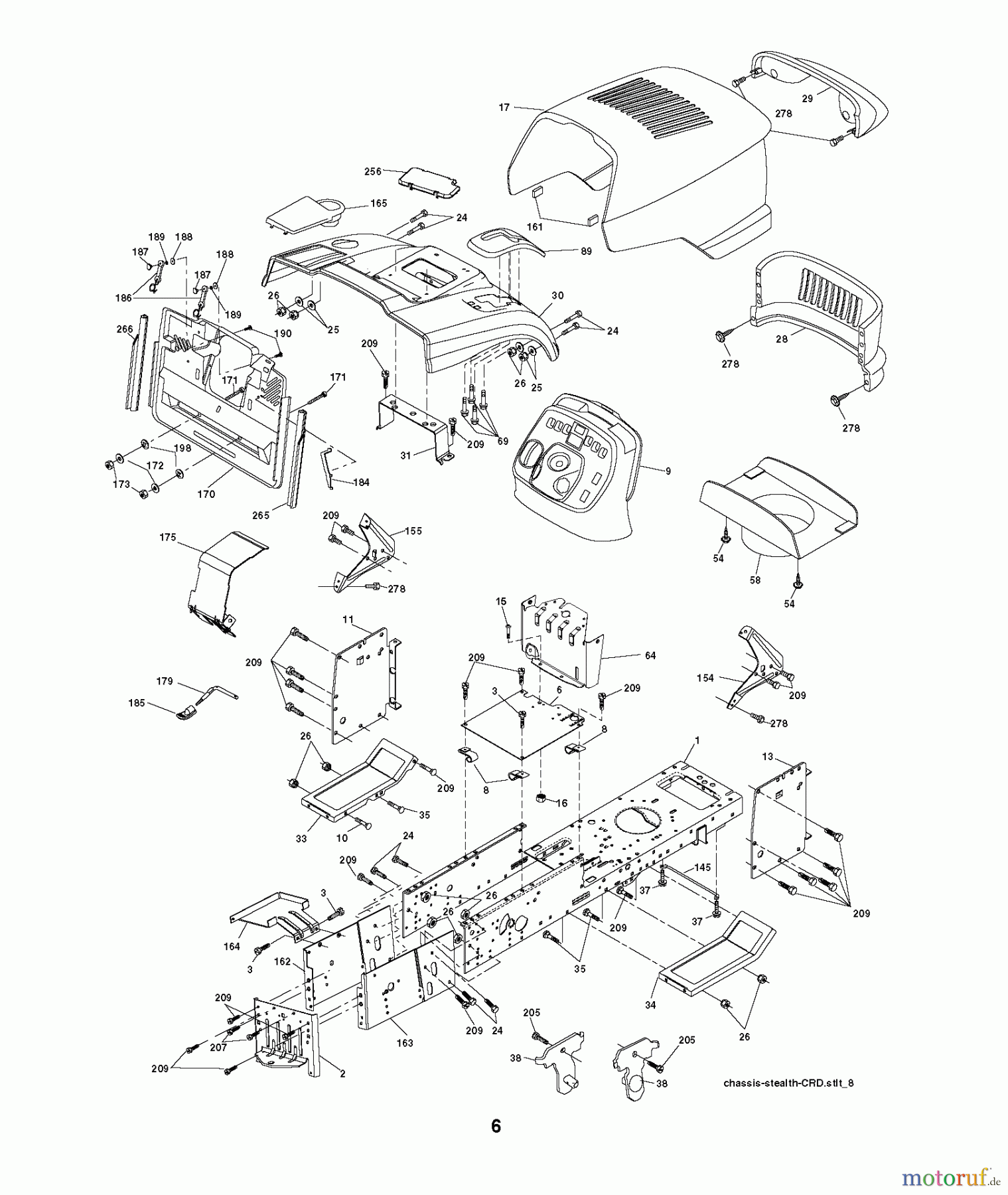 Jonsered Rasen und Garten Traktoren LT2218 CMA2 (96061019802) - Jonsered Lawn & Garden Tractor (2007-10) CHASSIS ENCLOSURES