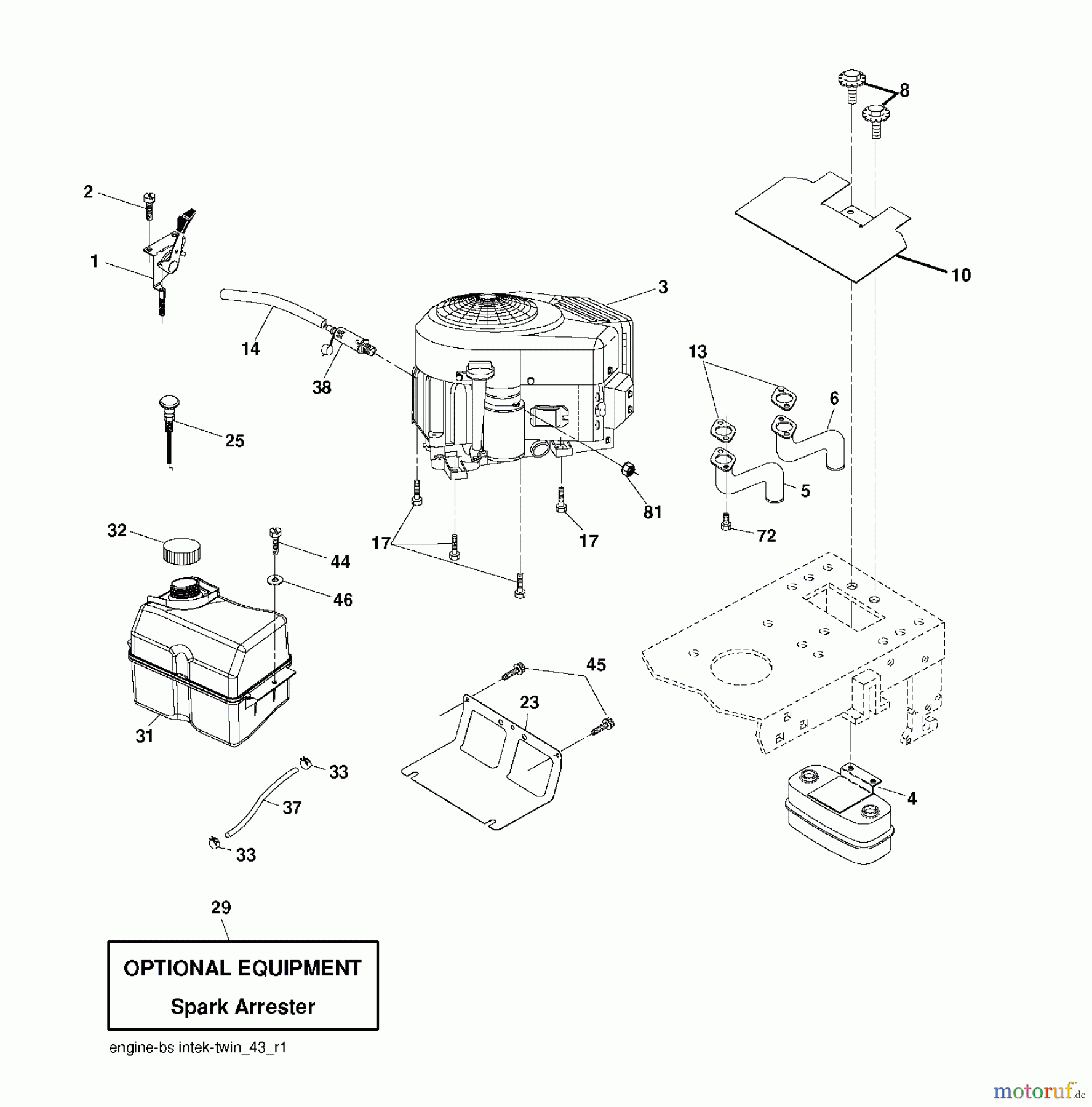  Jonsered Rasen  und Garten Traktoren LT2218 CMA2 (96061019802) - Jonsered Lawn & Garden Tractor (2007-10) ENGINE