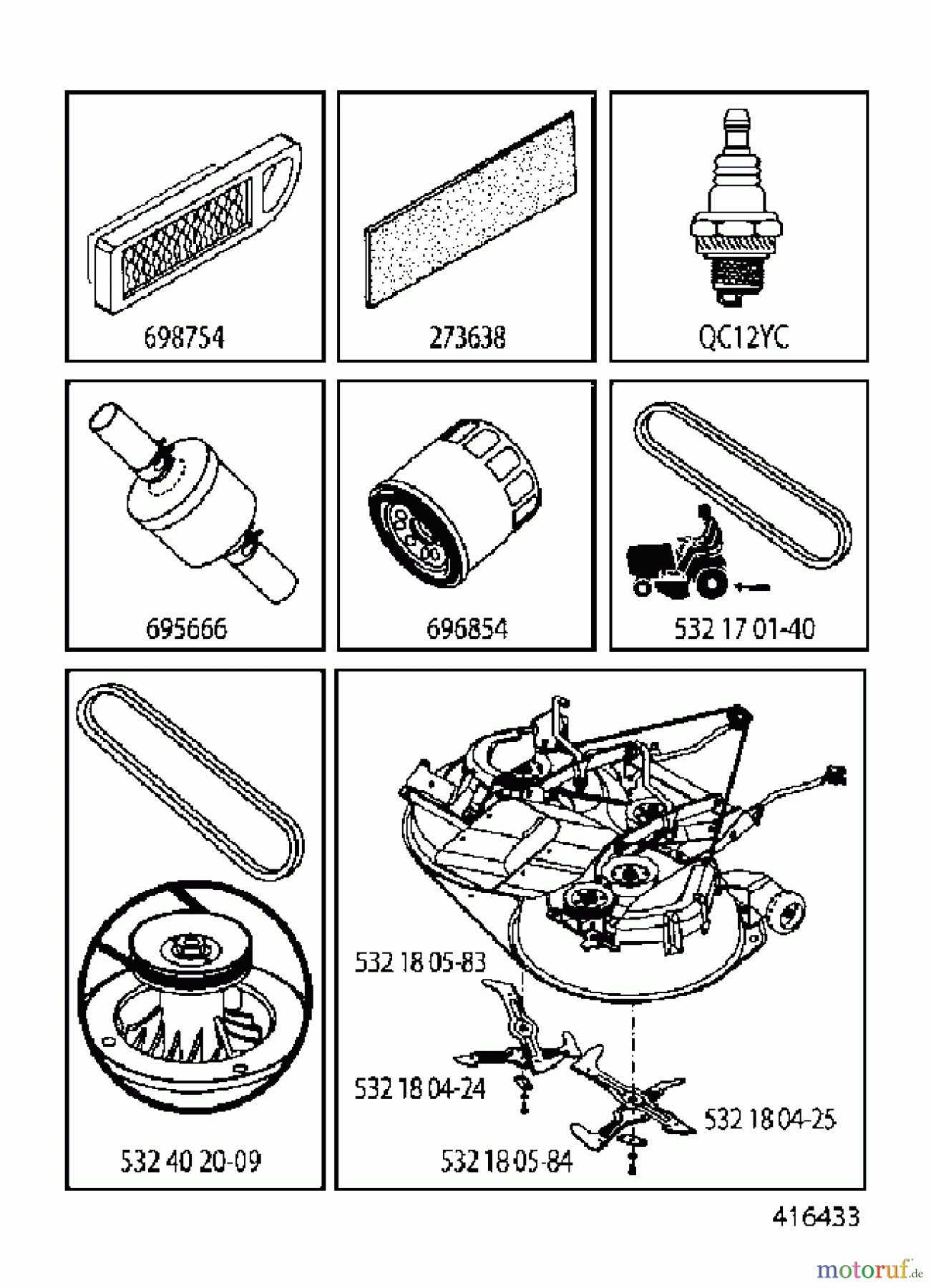  Jonsered Rasen  und Garten Traktoren LT2218 CMA2 (96061019802) - Jonsered Lawn & Garden Tractor (2007-10) FREQUENTLY USED PARTS