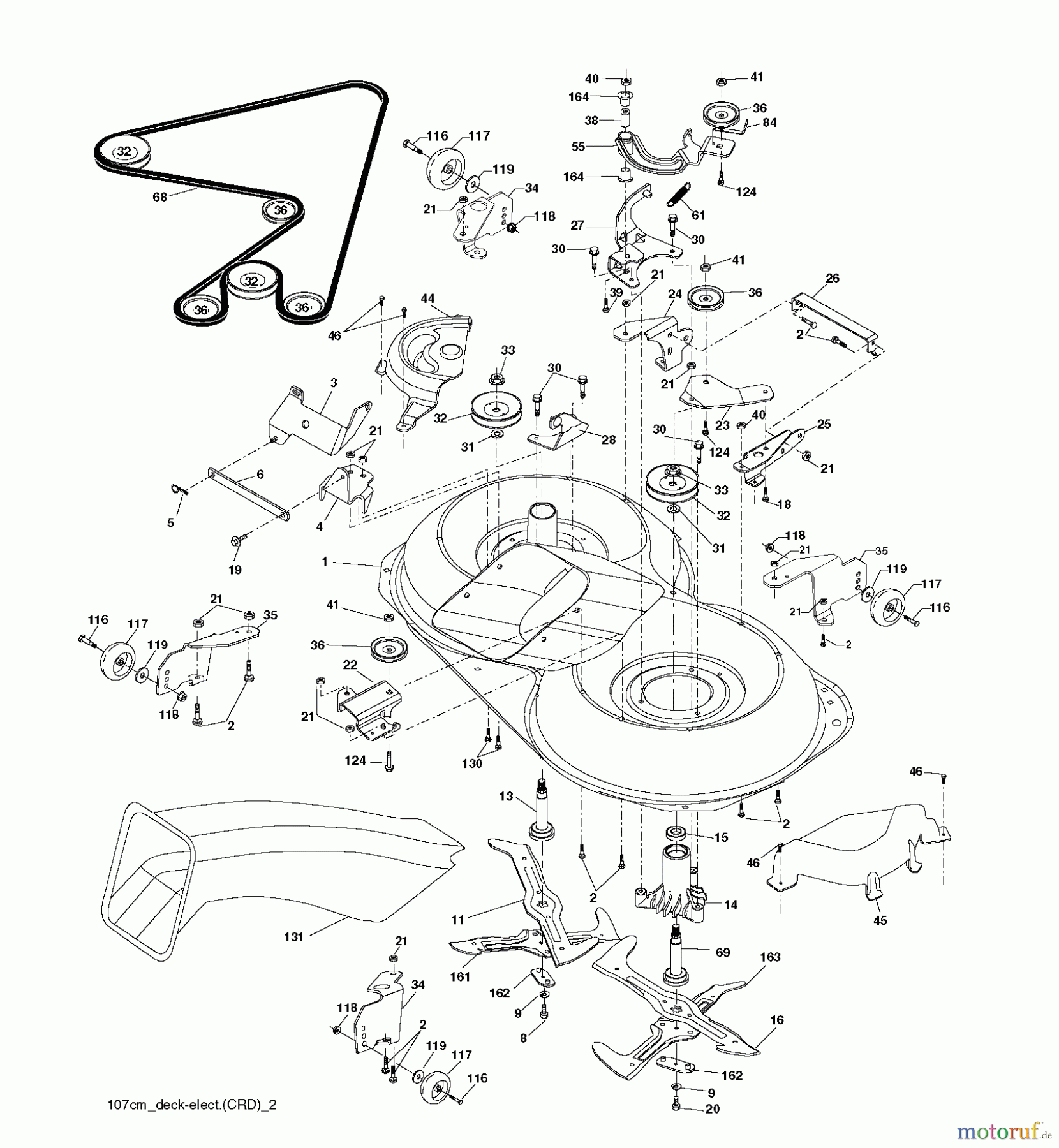 Jonsered Rasen und Garten Traktoren LT2218 CMA2 (96061019802) - Jonsered Lawn & Garden Tractor (2007-10) MOWER DECK / CUTTING DECK
