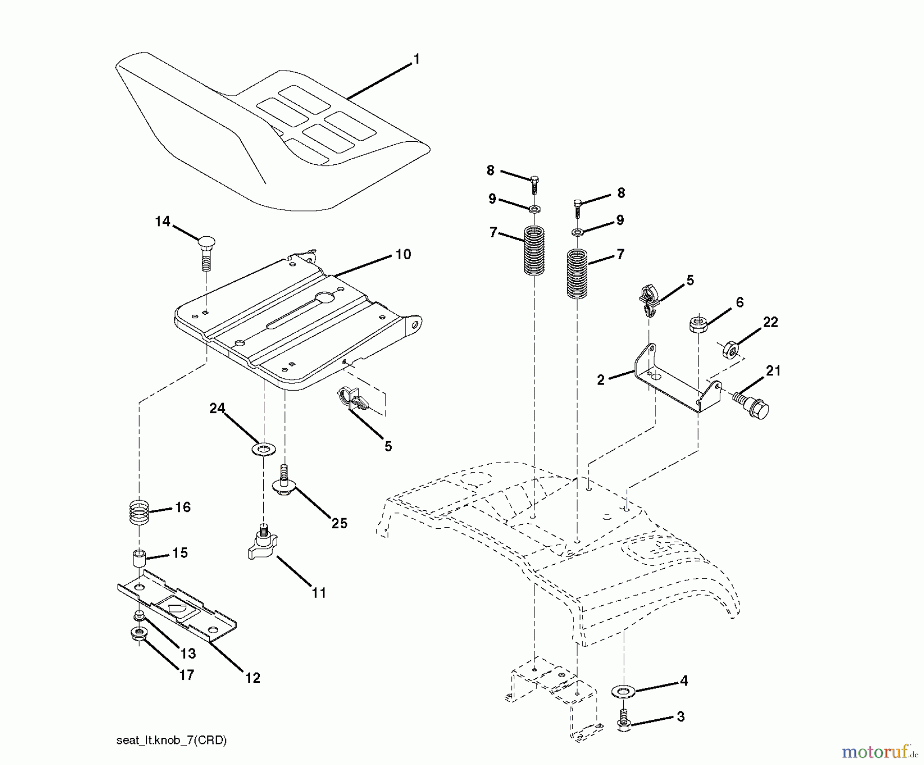 Jonsered Rasen und Garten Traktoren LT2218 CMA2 (96061019802) - Jonsered Lawn & Garden Tractor (2007-10) SEAT