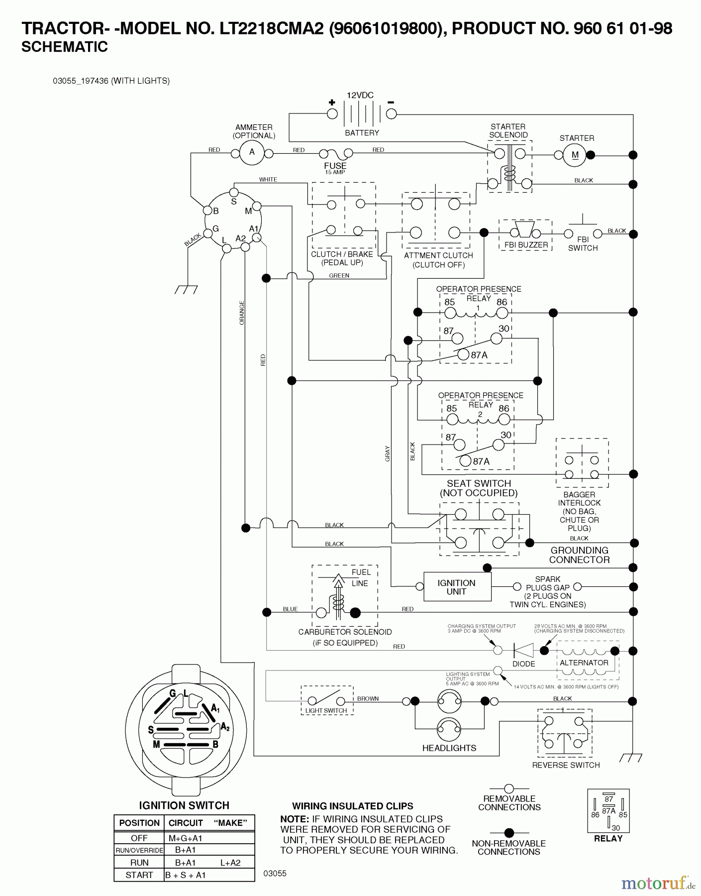 Jonsered Rasen und Garten Traktoren LT2218 CMA2 (96061019900) - Jonsered Lawn & Garden Tractor (2007-04) SCHEMATIC