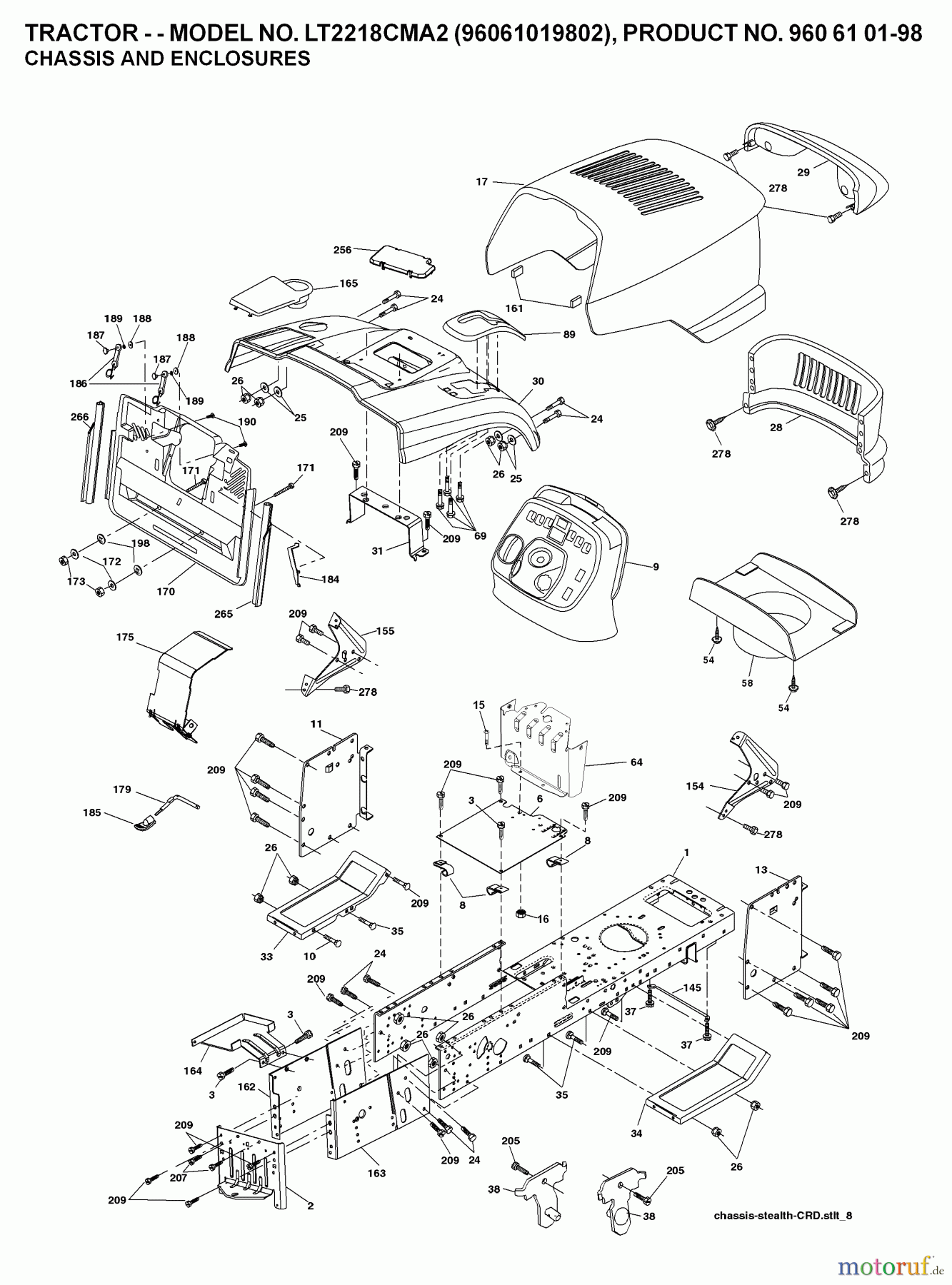  Jonsered Rasen  und Garten Traktoren LT2218 CMA2 (96061019903) - Jonsered Lawn & Garden Tractor (2007-10) CHASSIS ENCLOSURES