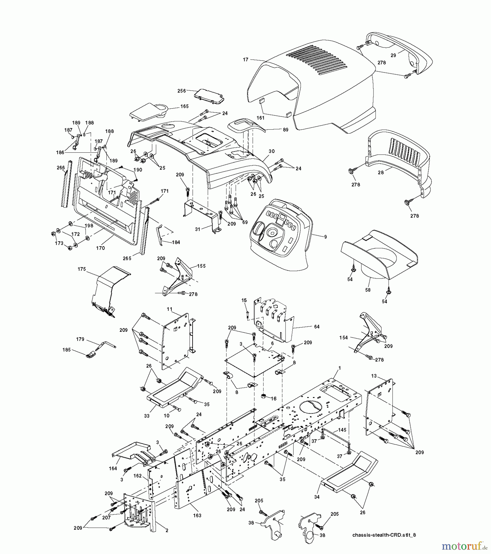  Jonsered Rasen  und Garten Traktoren LT2218 CMA2 (96061024000) - Jonsered Lawn & Garden Tractor (2009-01) CHASSIS ENCLOSURES
