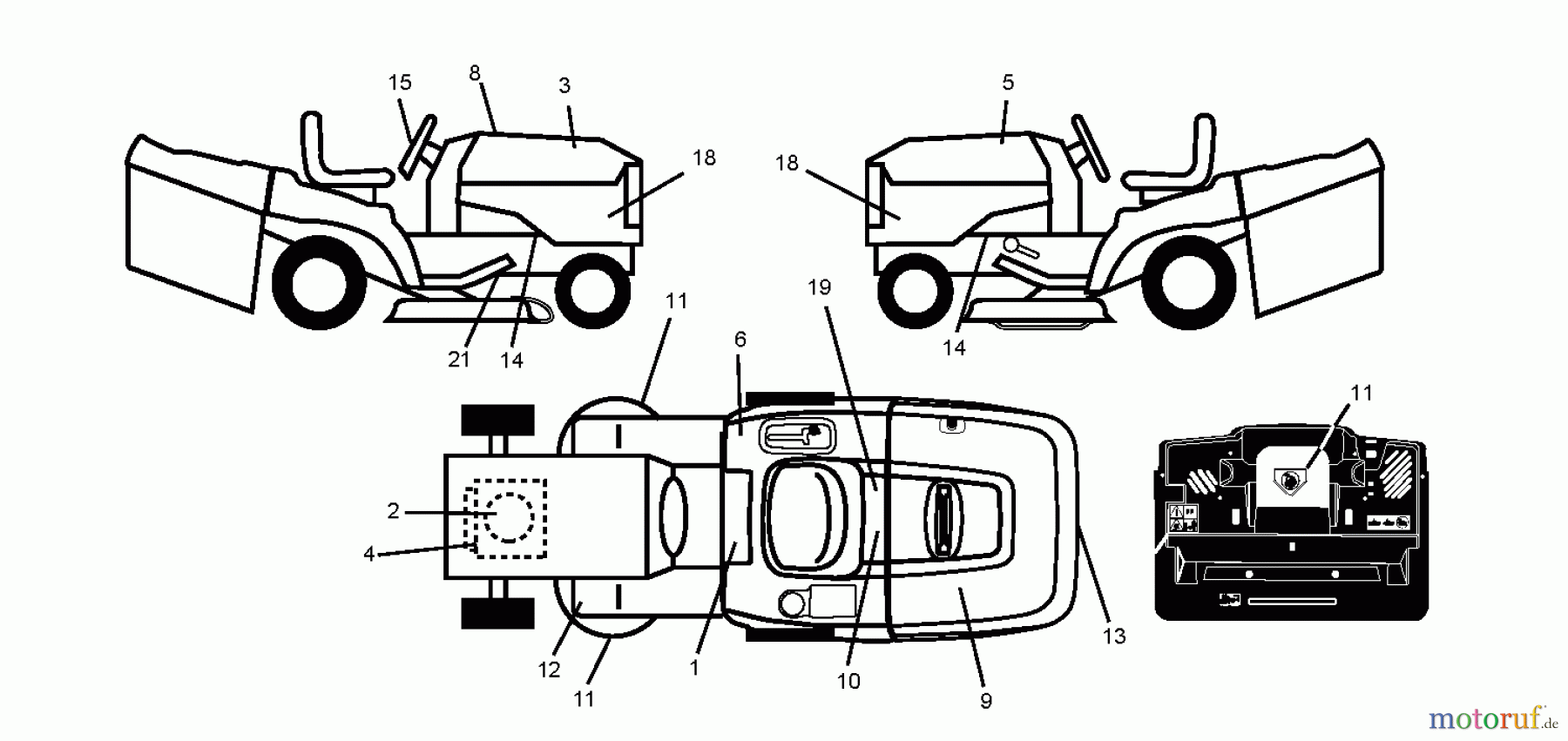 Jonsered Rasen  und Garten Traktoren LT2218 CMA2 (96061024000) - Jonsered Lawn & Garden Tractor (2009-01) DECALS