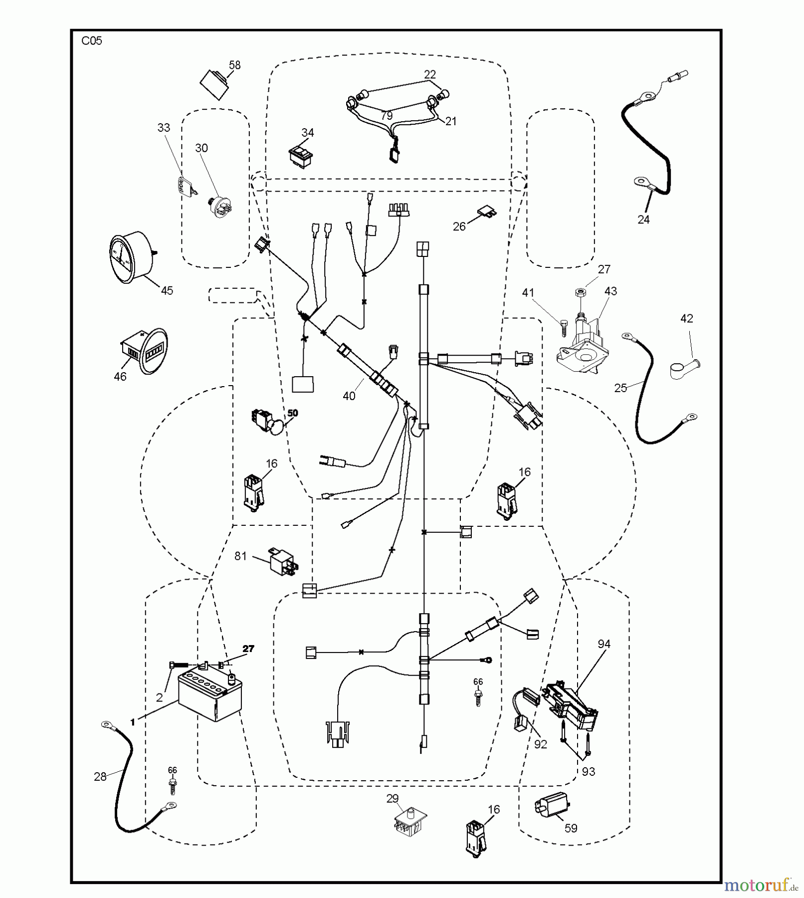 Jonsered Rasen und Garten Traktoren LT2218 CMA2 (96061024000) - Jonsered Lawn & Garden Tractor (2009-01) ELECTRICAL