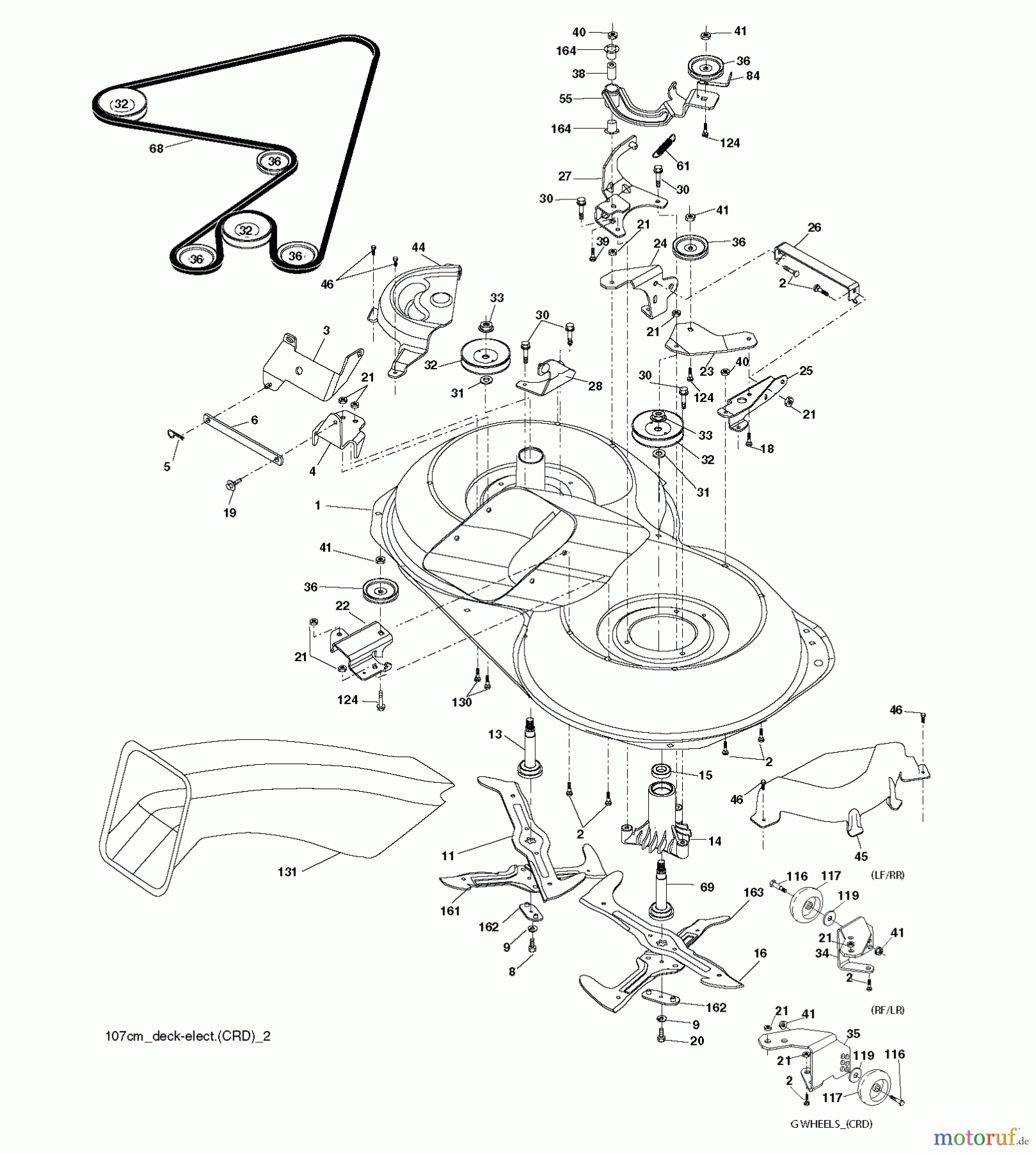  Jonsered Rasen  und Garten Traktoren LT2218 CMA2 (96061024000) - Jonsered Lawn & Garden Tractor (2009-01) MOWER DECK / CUTTING DECK