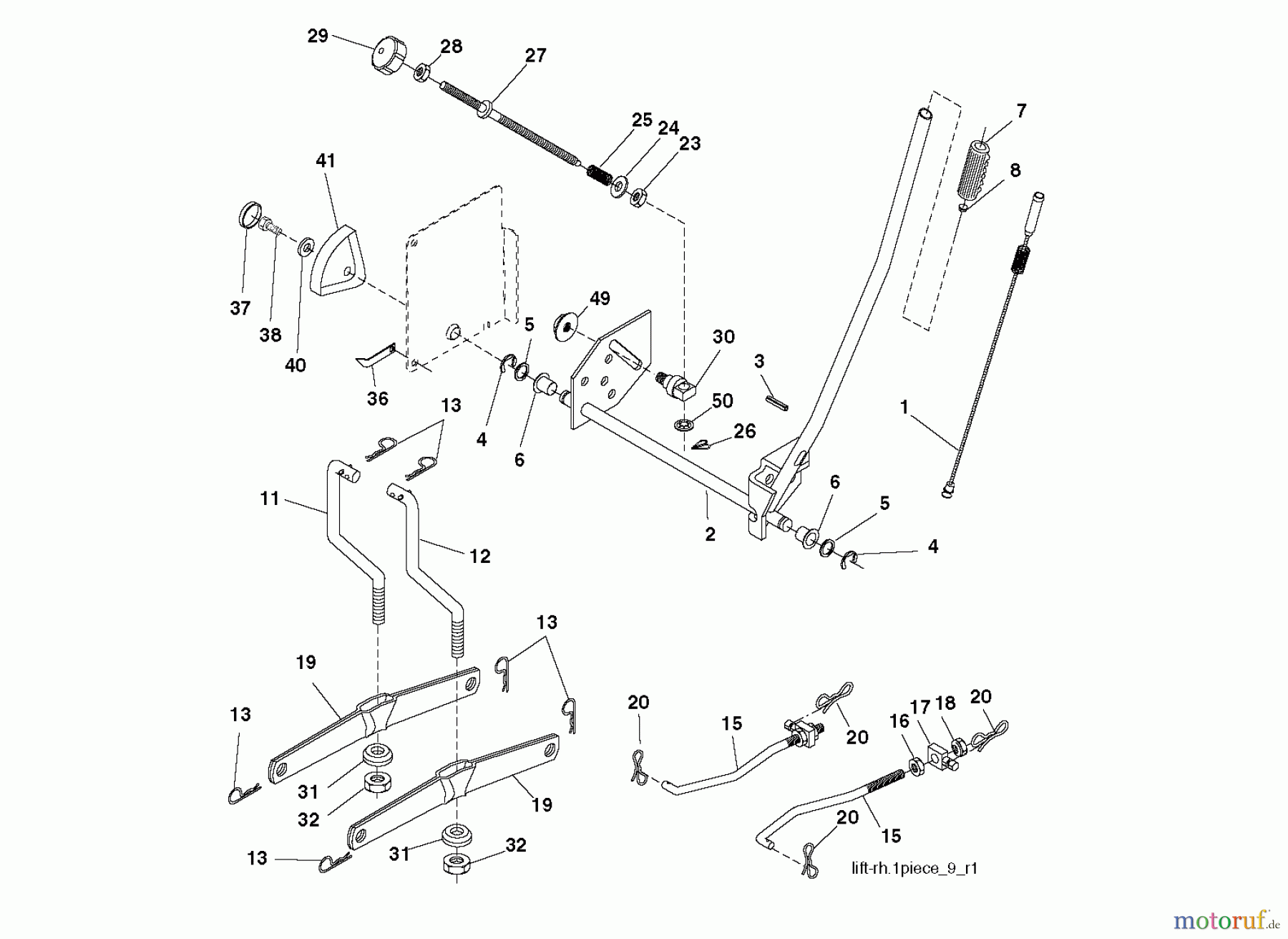  Jonsered Rasen  und Garten Traktoren LT2218 CMA2 (96061024000) - Jonsered Lawn & Garden Tractor (2009-01) MOWER LIFT / DECK LIFT