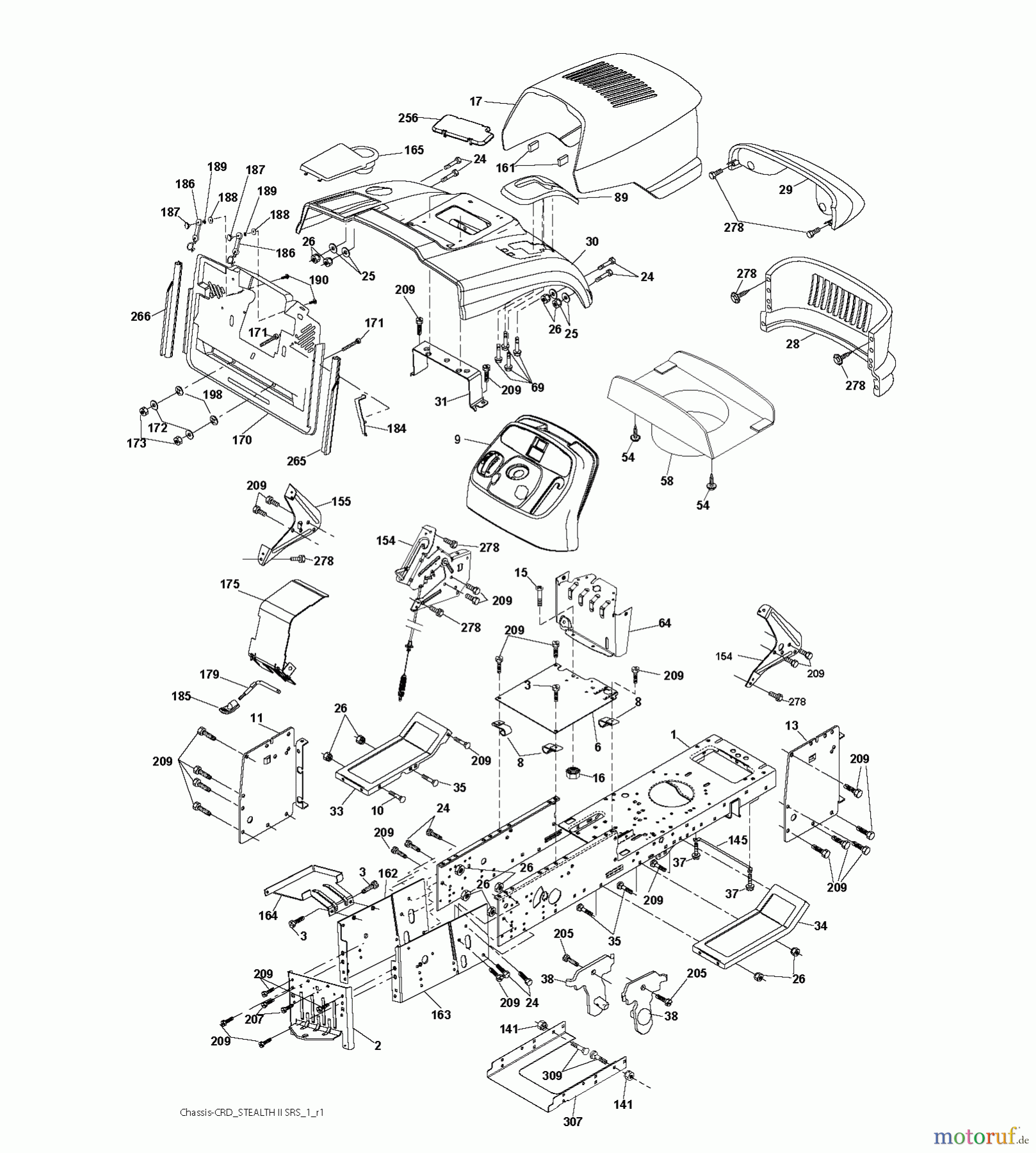 Jonsered Rasen und Garten Traktoren LT2218 CMA2 (96061024100) - Jonsered Lawn & Garden Tractor (2009-01) CHASSIS ENCLOSURES