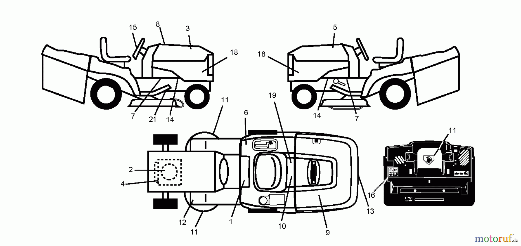  Jonsered Rasen  und Garten Traktoren LT2218 CMA2 (96061024100) - Jonsered Lawn & Garden Tractor (2009-01) DECALS