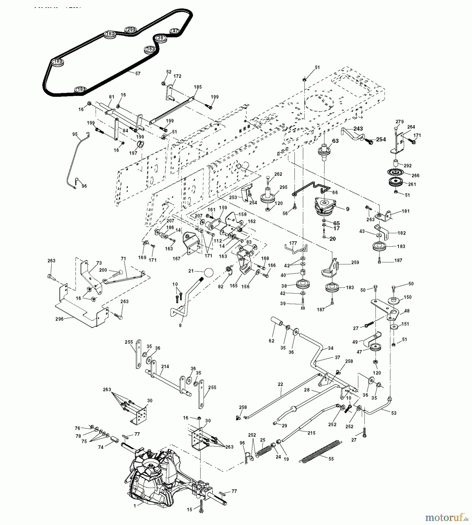  Jonsered Rasen  und Garten Traktoren LT2218 CMA2 (96061024100) - Jonsered Lawn & Garden Tractor (2009-01) DRIVE