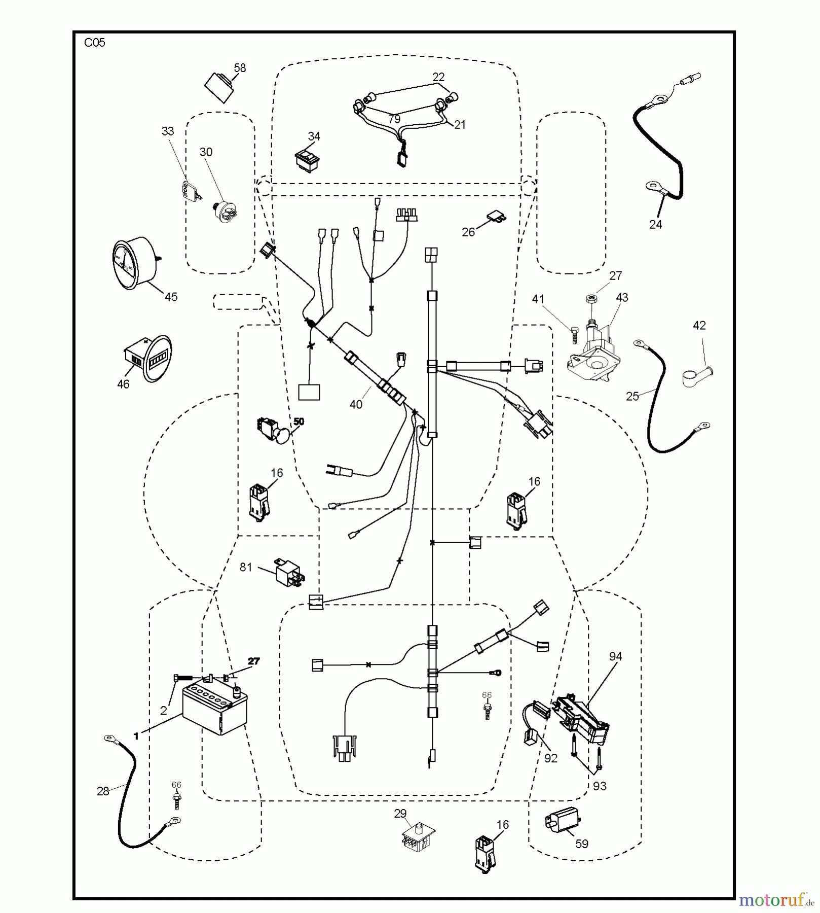 Jonsered Rasen und Garten Traktoren LT2218 CMA2 (96061024100) - Jonsered Lawn & Garden Tractor (2009-01) ELECTRICAL