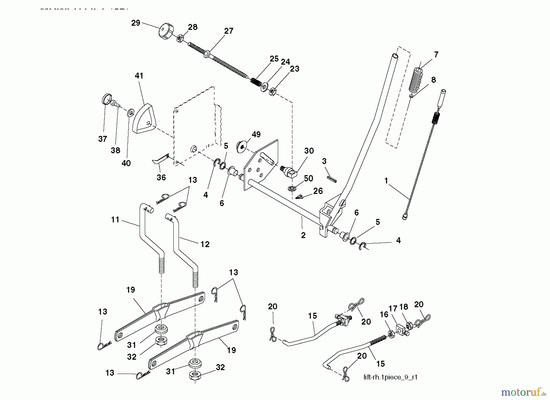  Jonsered Rasen  und Garten Traktoren LT2218 CMA2 (96061024100) - Jonsered Lawn & Garden Tractor (2009-01) MOWER LIFT / DECK LIFT