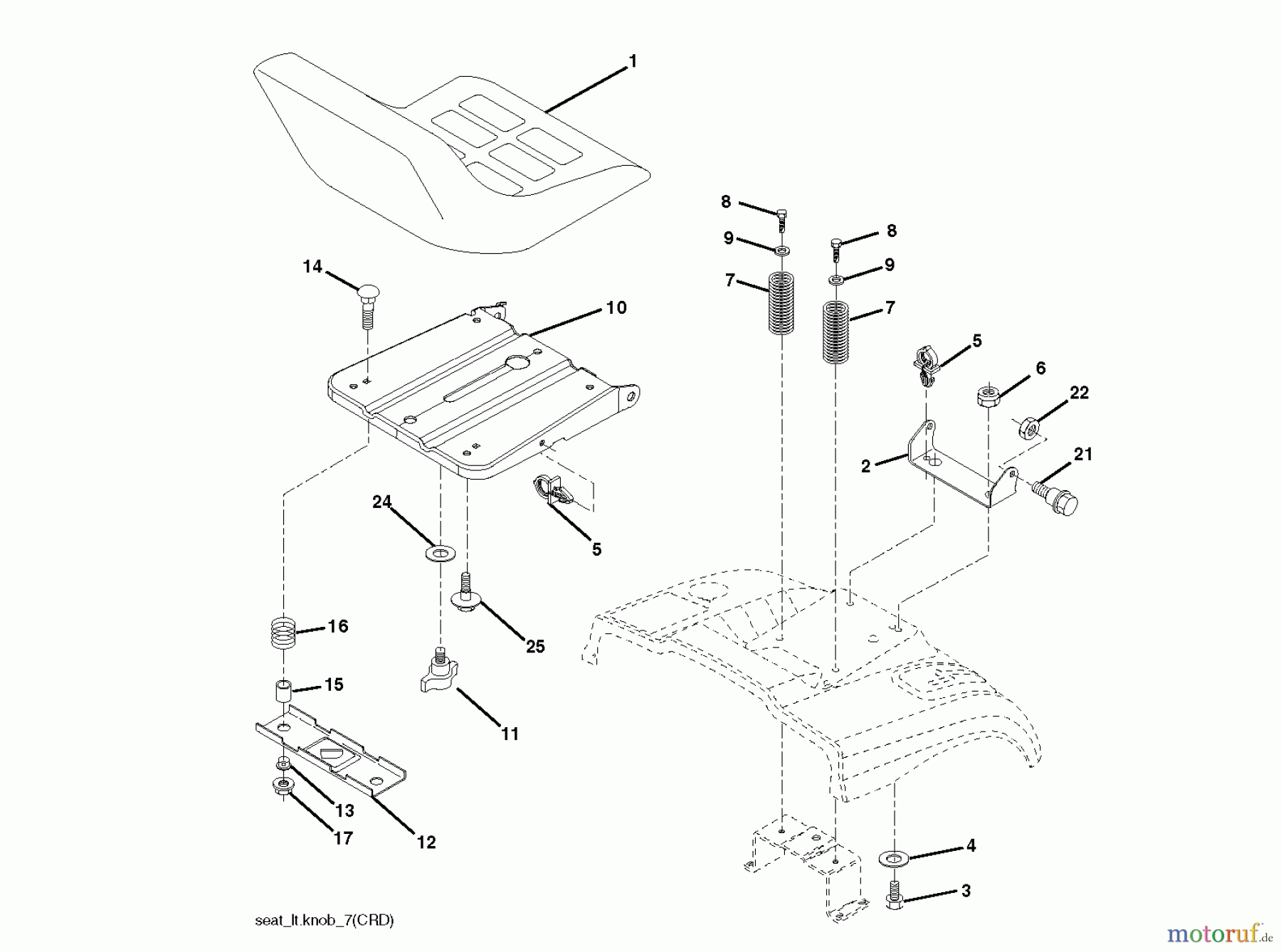 Jonsered Rasen und Garten Traktoren LT2218 CMA2 (96061024000) - Jonsered Lawn & Garden Tractor (2009-01) SEAT