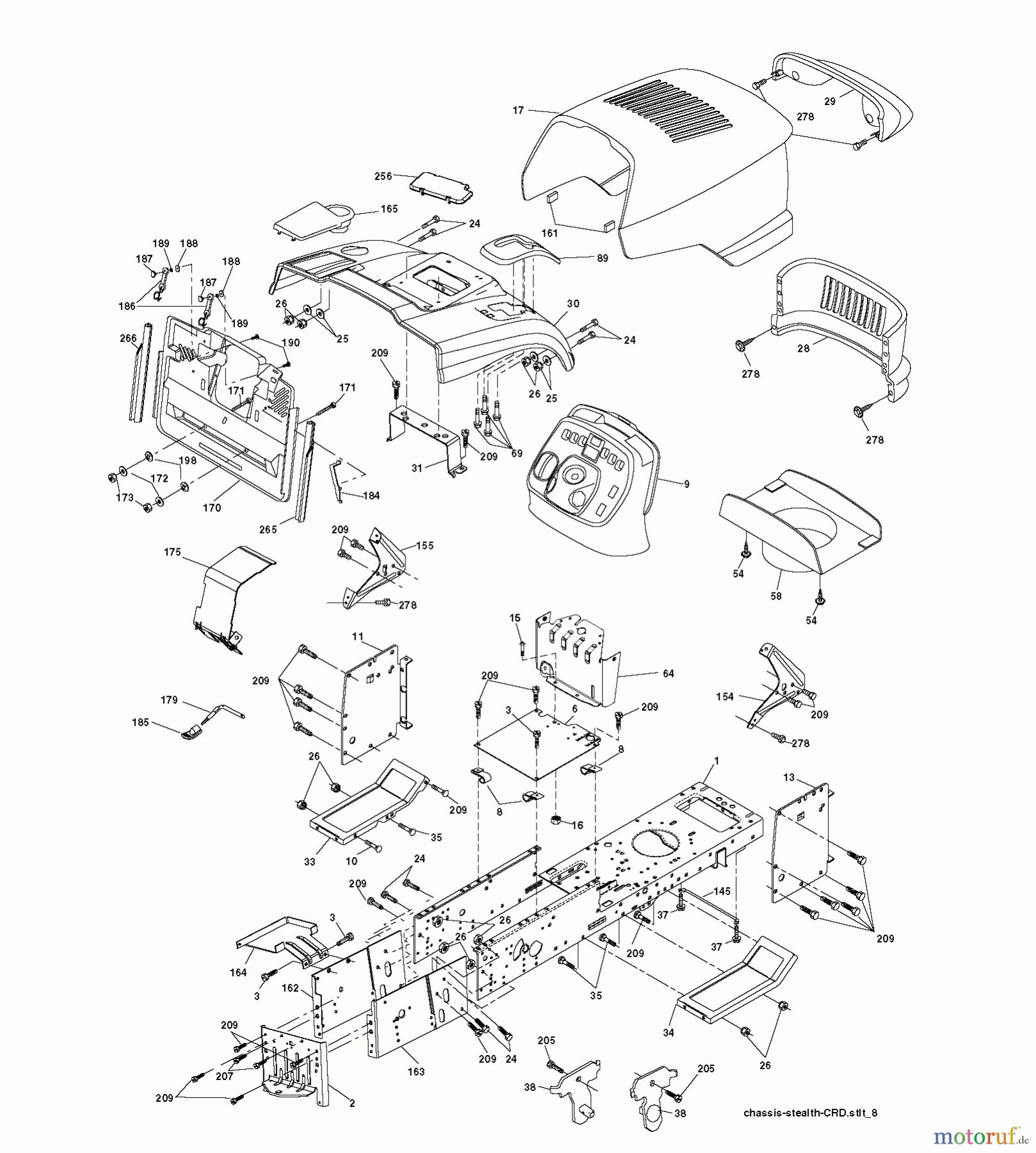 Jonsered Rasen und Garten Traktoren LT2218 CMA2 (96061026600) - Jonsered Lawn & Garden Tractor (2010-01) CHASSIS ENCLOSURES