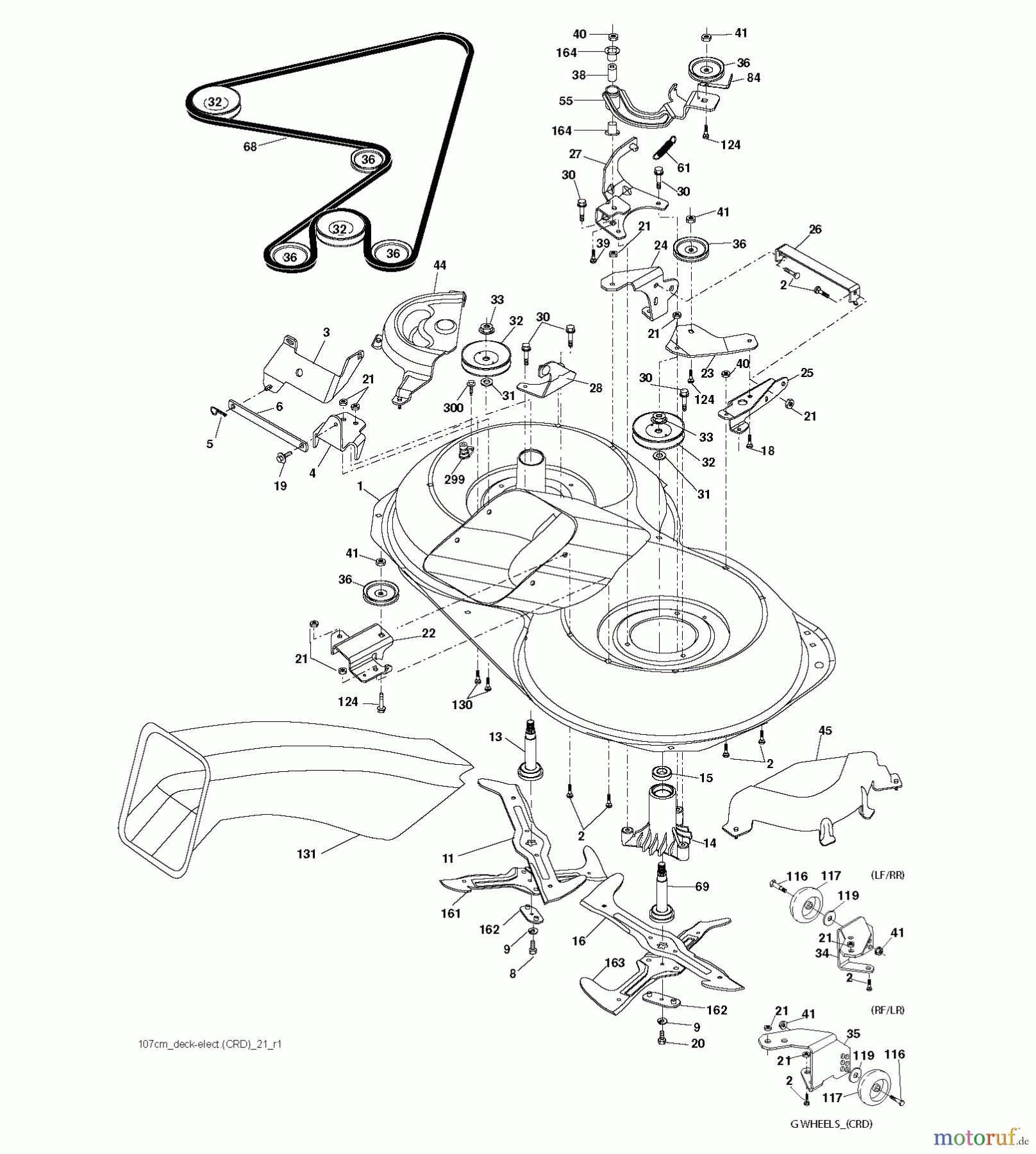 Jonsered Rasen und Garten Traktoren LT2218 CMA2 (96061026601) - Jonsered Lawn & Garden Tractor (2010-08) MOWER DECK / CUTTING DECK