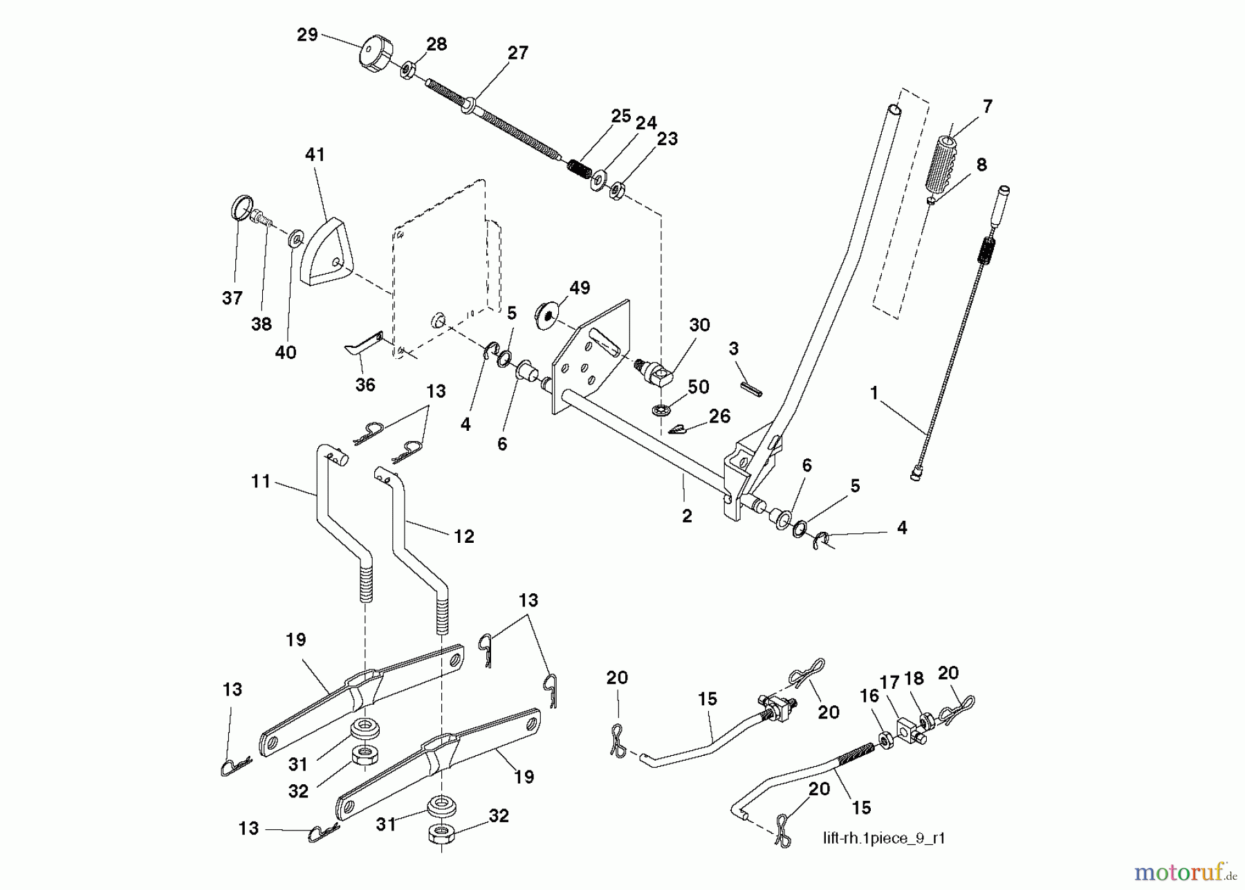 Jonsered Rasen und Garten Traktoren LT2218 CMA2 (96061026600) - Jonsered Lawn & Garden Tractor (2010-01) MOWER LIFT / DECK LIFT