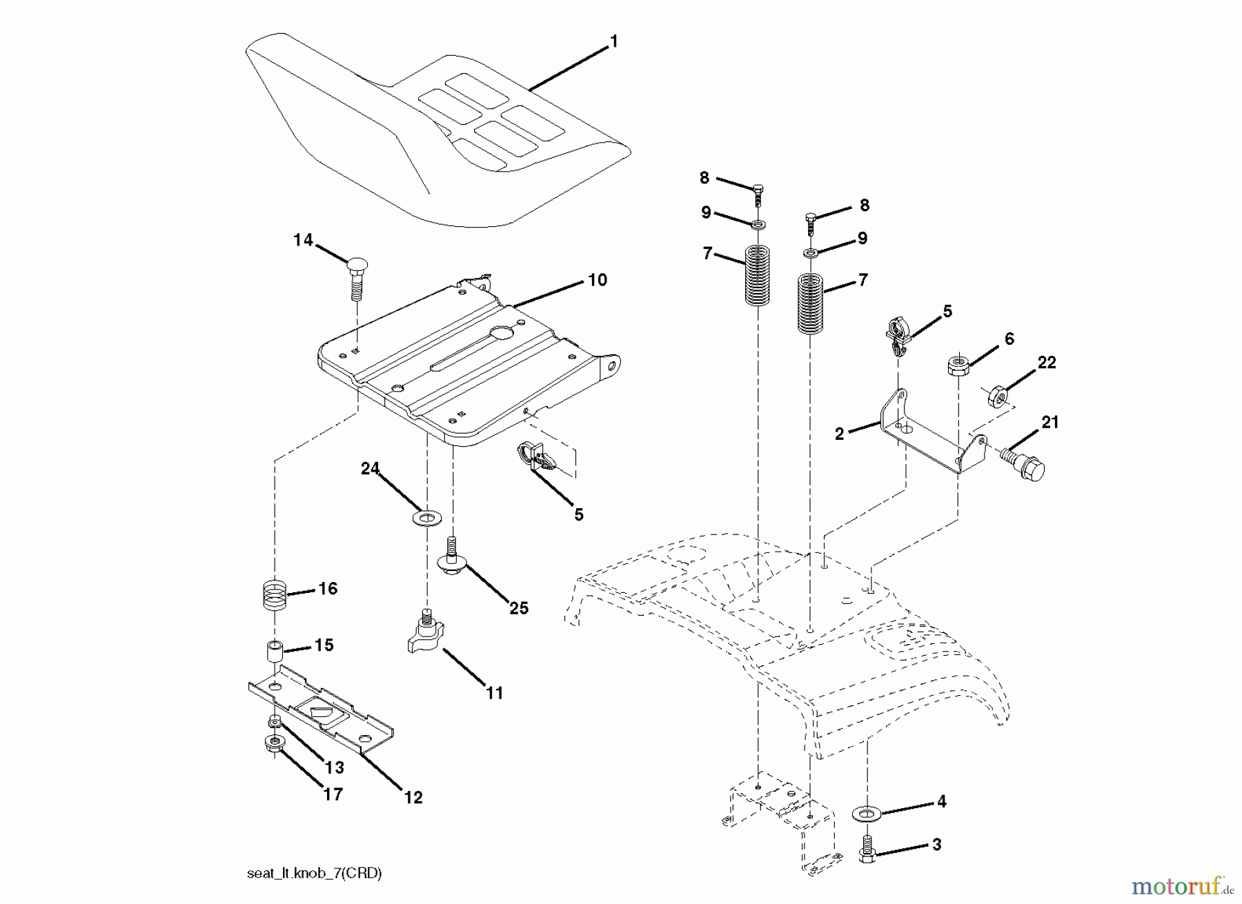 Jonsered Rasen und Garten Traktoren LT2218 CMA (96061032200) - Jonsered Lawn & Garden Tractor (2010-11) SEAT