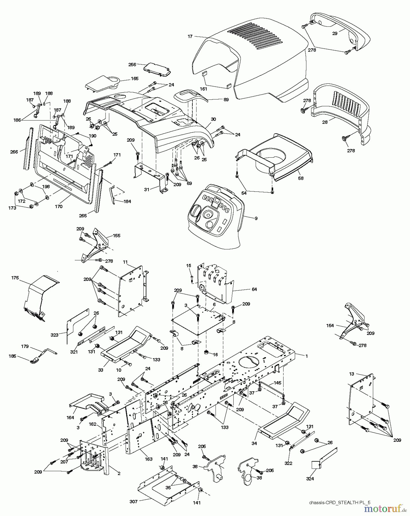  Jonsered Rasen  und Garten Traktoren LT2218 CMA2 (96061026700) - Jonsered Lawn & Garden Tractor (2010-02) CHASSIS ENCLOSURES