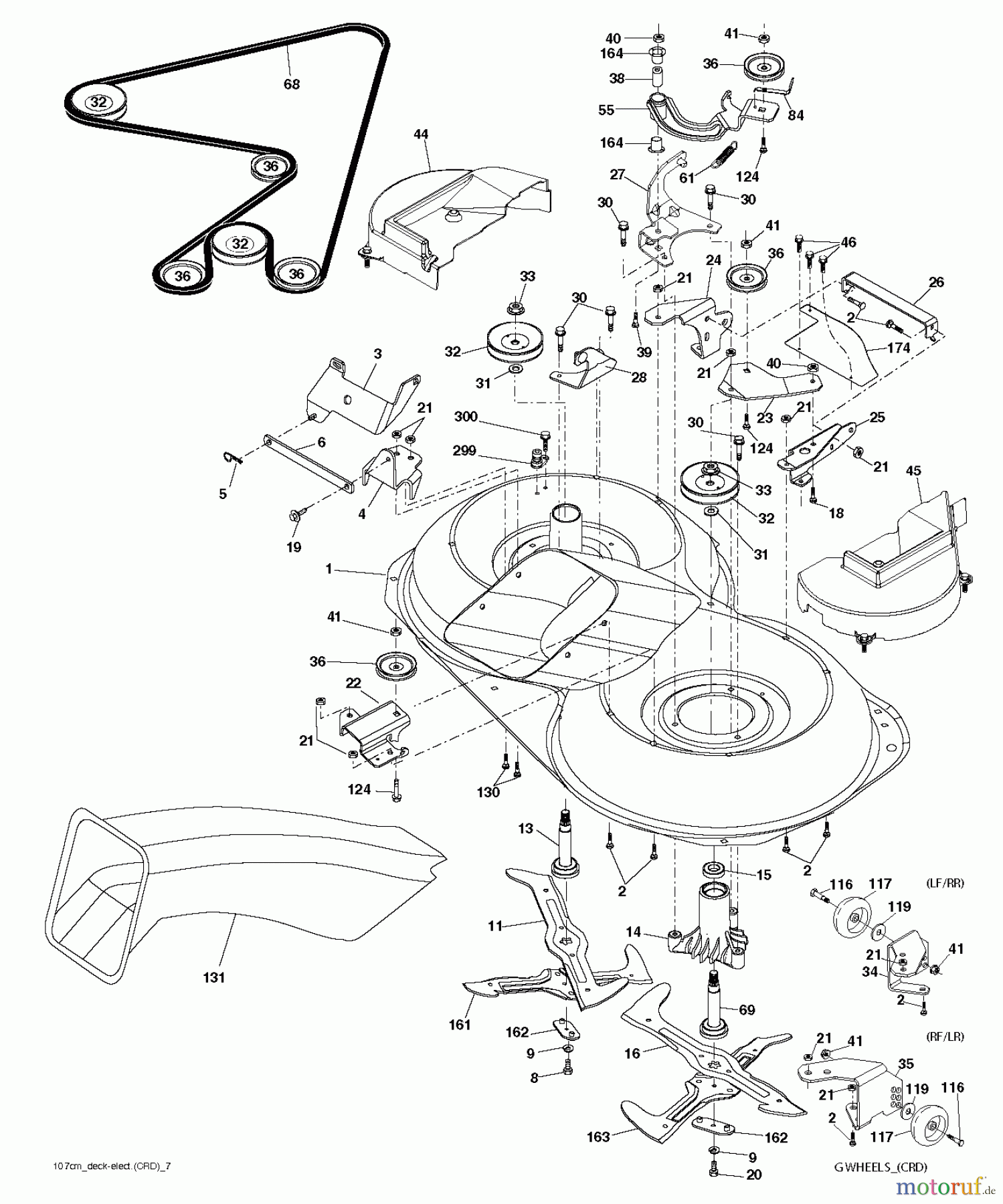 Jonsered Rasen und Garten Traktoren LT2218 CMA2 (96061026700) - Jonsered Lawn & Garden Tractor (2010-02) MOWER DECK / CUTTING DECK