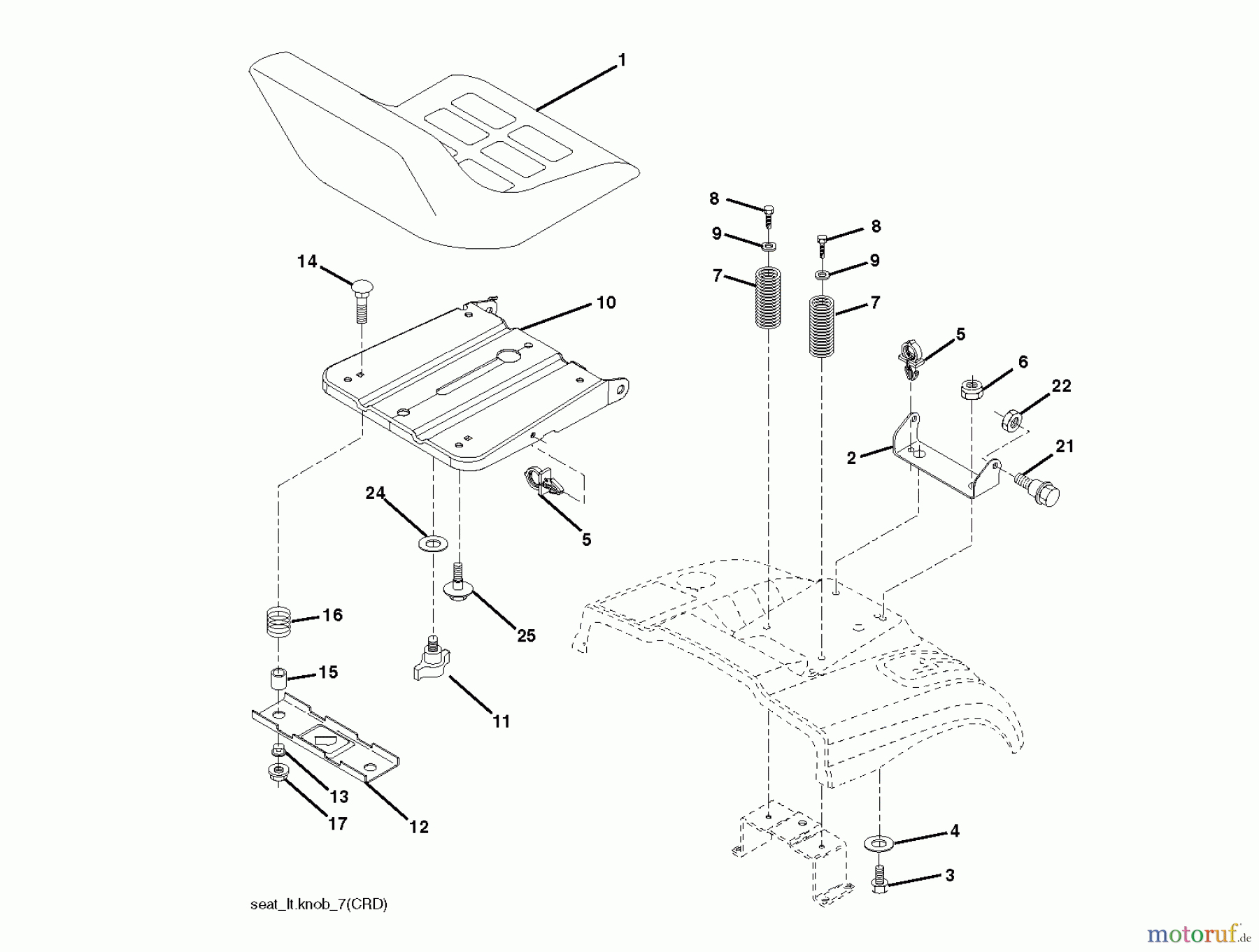 Jonsered Rasen und Garten Traktoren LT2218 CMA2 (96061026700) - Jonsered Lawn & Garden Tractor (2010-02) SEAT