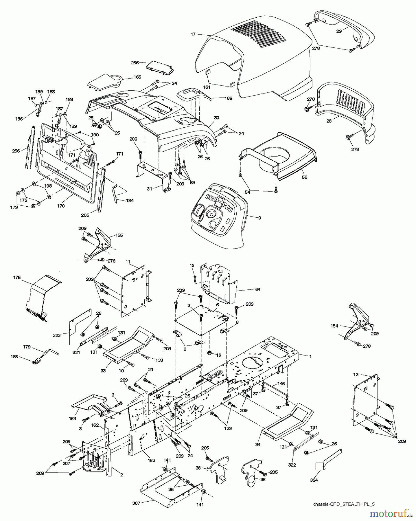 Jonsered Rasen und Garten Traktoren LT2218 CMA2 (96061026701) - Jonsered Lawn & Garden Tractor (2010-08) CHASSIS ENCLOSURES