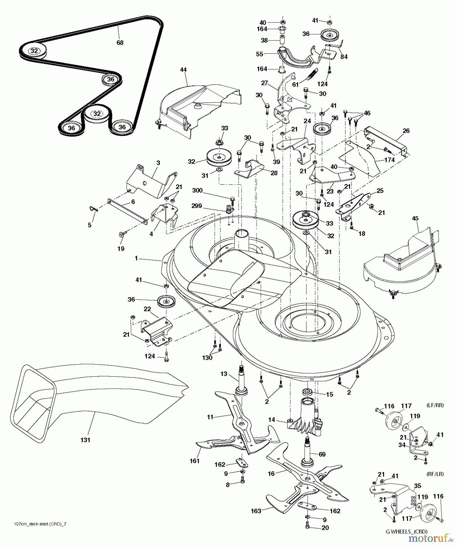 Jonsered Rasen und Garten Traktoren LT2218 CMA2 (96061026701) - Jonsered Lawn & Garden Tractor (2010-08) MOWER DECK / CUTTING DECK