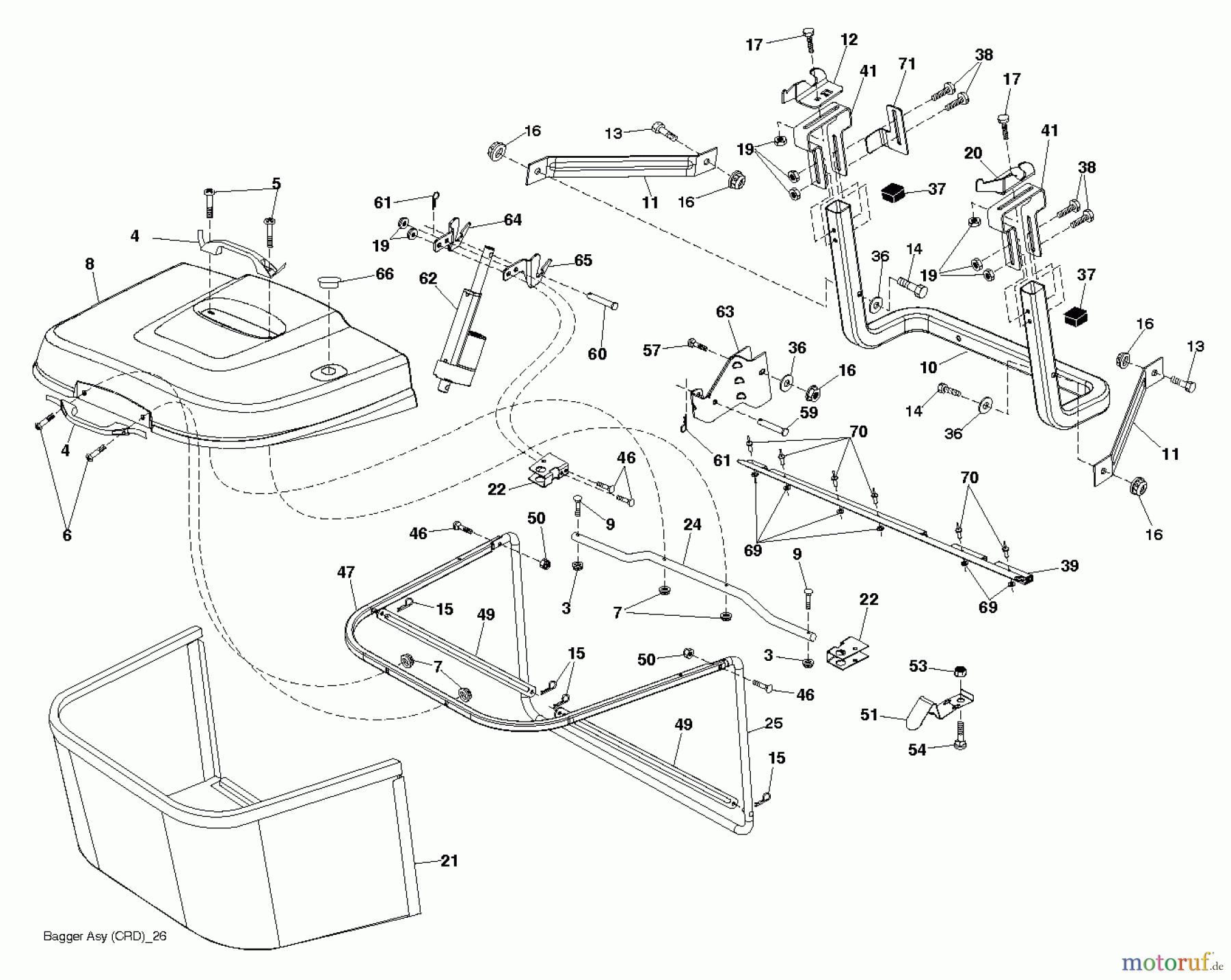Jonsered Rasen und Garten Traktoren LT2218 CMA2 (96061032300) - Jonsered Lawn & Garden Tractor (2010-11) BAGGER