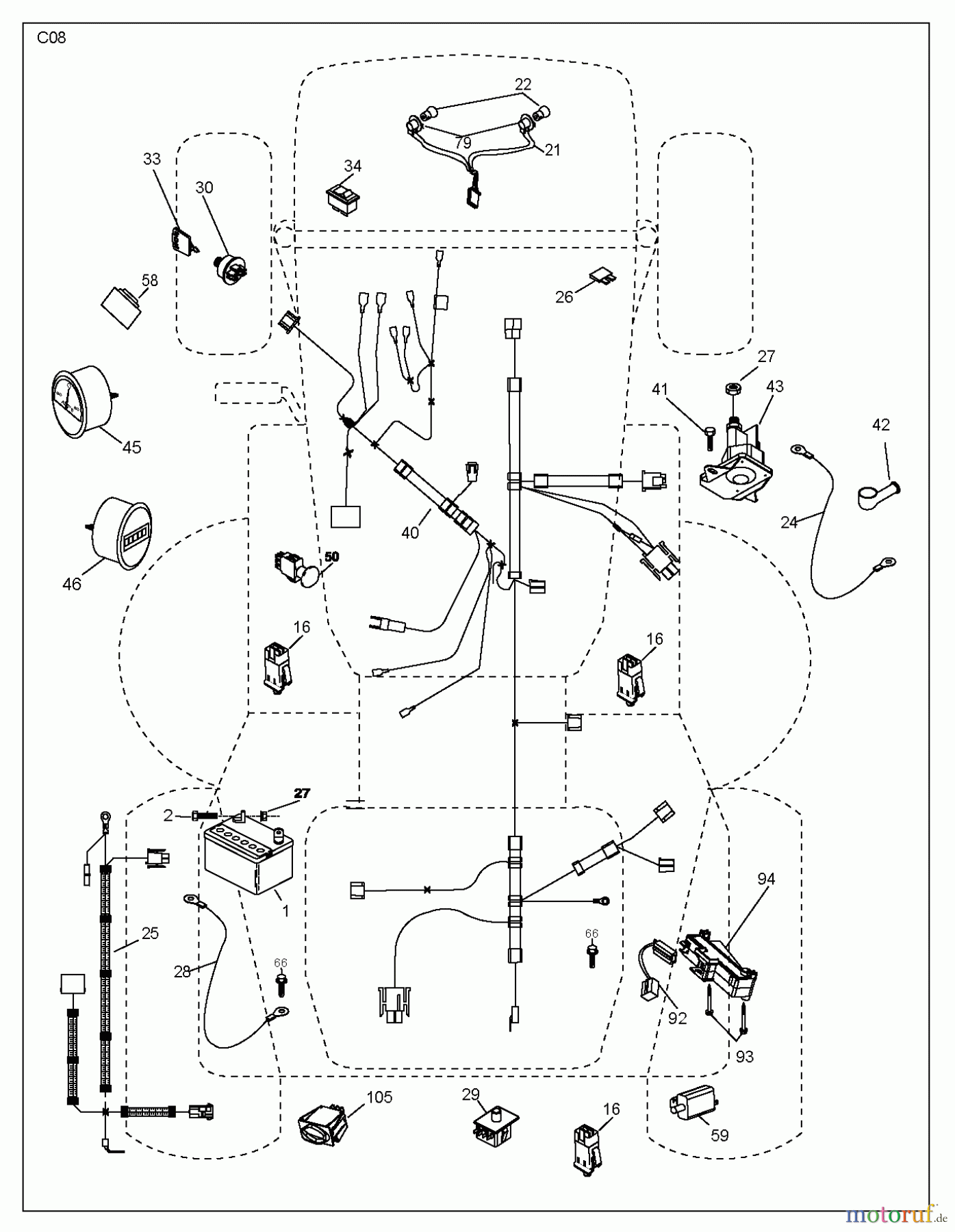 Jonsered Rasen und Garten Traktoren LT2218 CMA2 (96061032300) - Jonsered Lawn & Garden Tractor (2010-11) ELECTRICAL