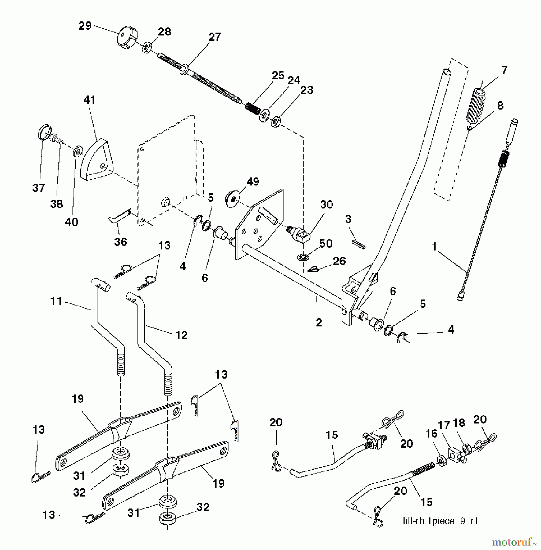 Jonsered Rasen und Garten Traktoren LT2218 CMA2 (96061032300) - Jonsered Lawn & Garden Tractor (2010-11) MOWER LIFT / DECK LIFT